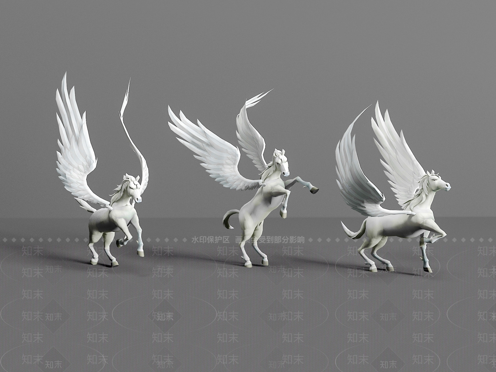 现代户外景观雕塑飞马SU模型下载【ID:1119108935】