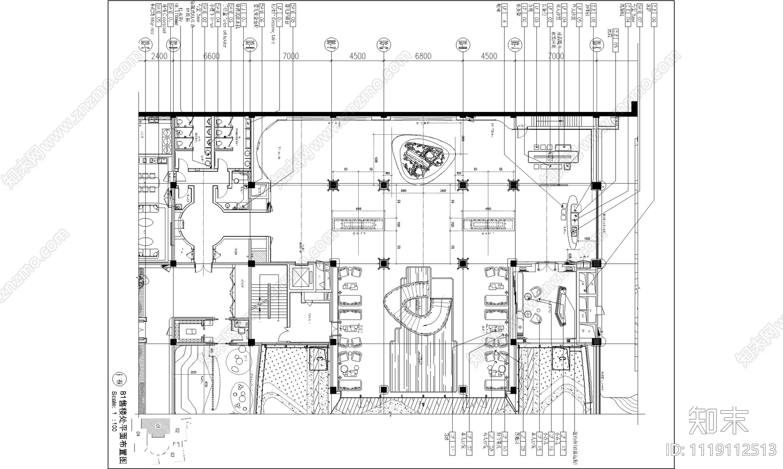 金融城售楼处会所施工图效果图及物料表cad施工图下载【ID:1119112513】