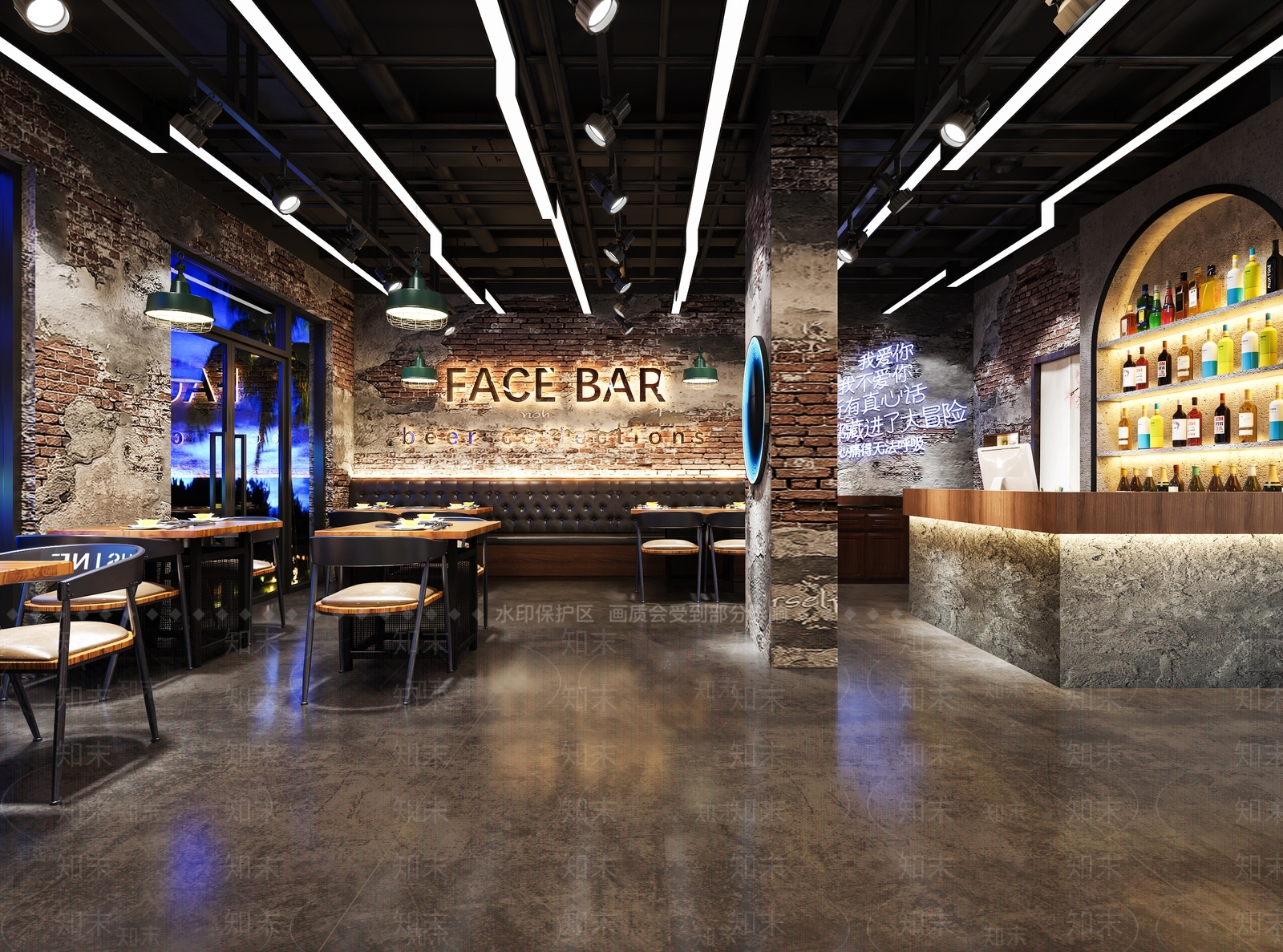 工业风火锅店3D模型下载【ID:1119114976】