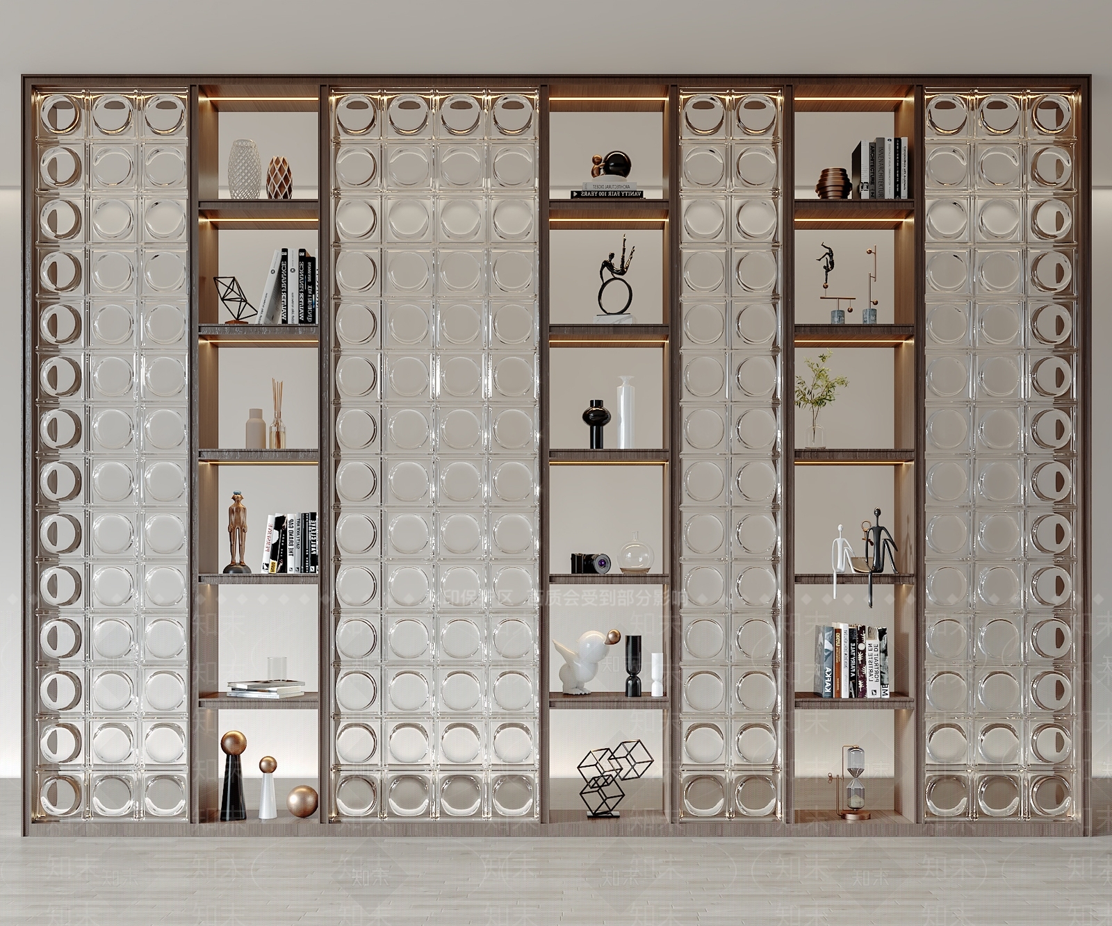 现代实木隔断装饰柜3D模型下载【ID:1119118003】