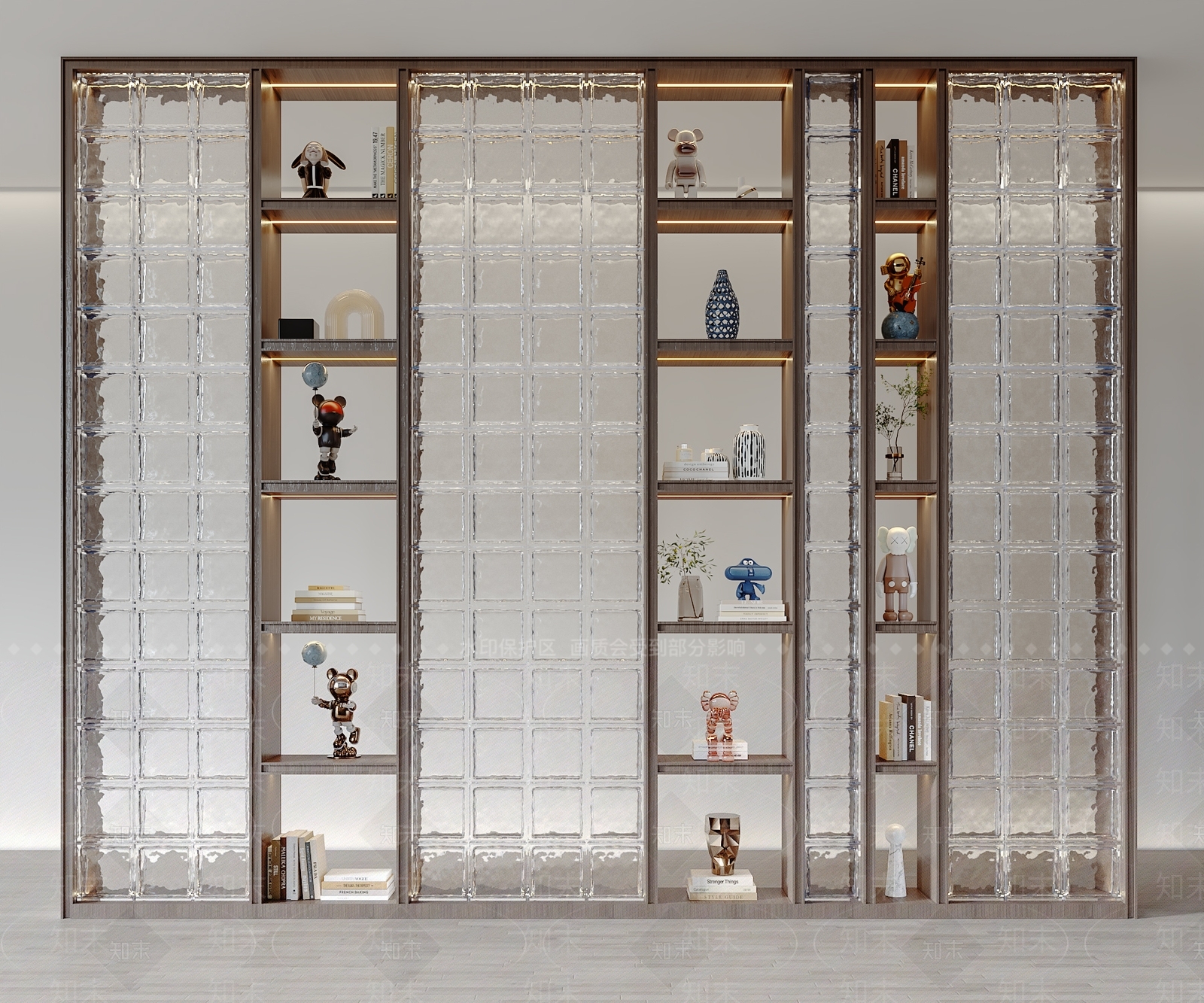 现代实木隔断装饰柜3D模型下载【ID:1119118036】