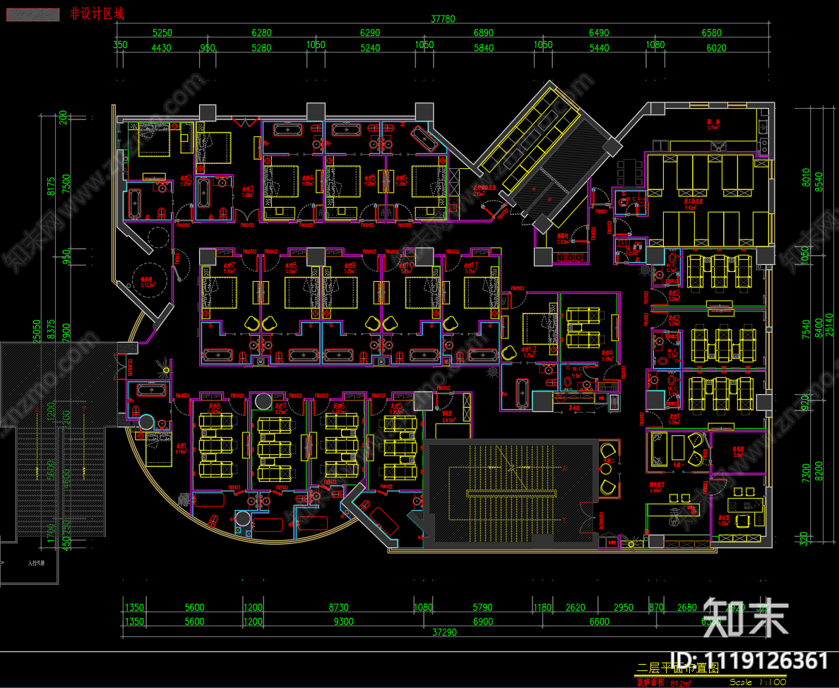 足浴养生会所全套设计施工图含效果图cad施工图下载【ID:1119126361】