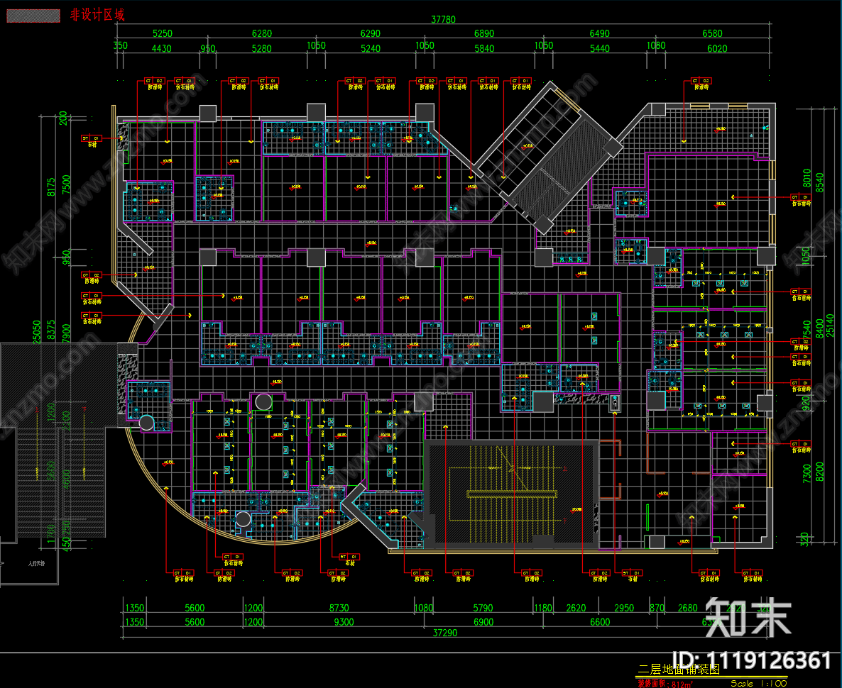 足浴养生会所全套设计施工图含效果图cad施工图下载【ID:1119126361】