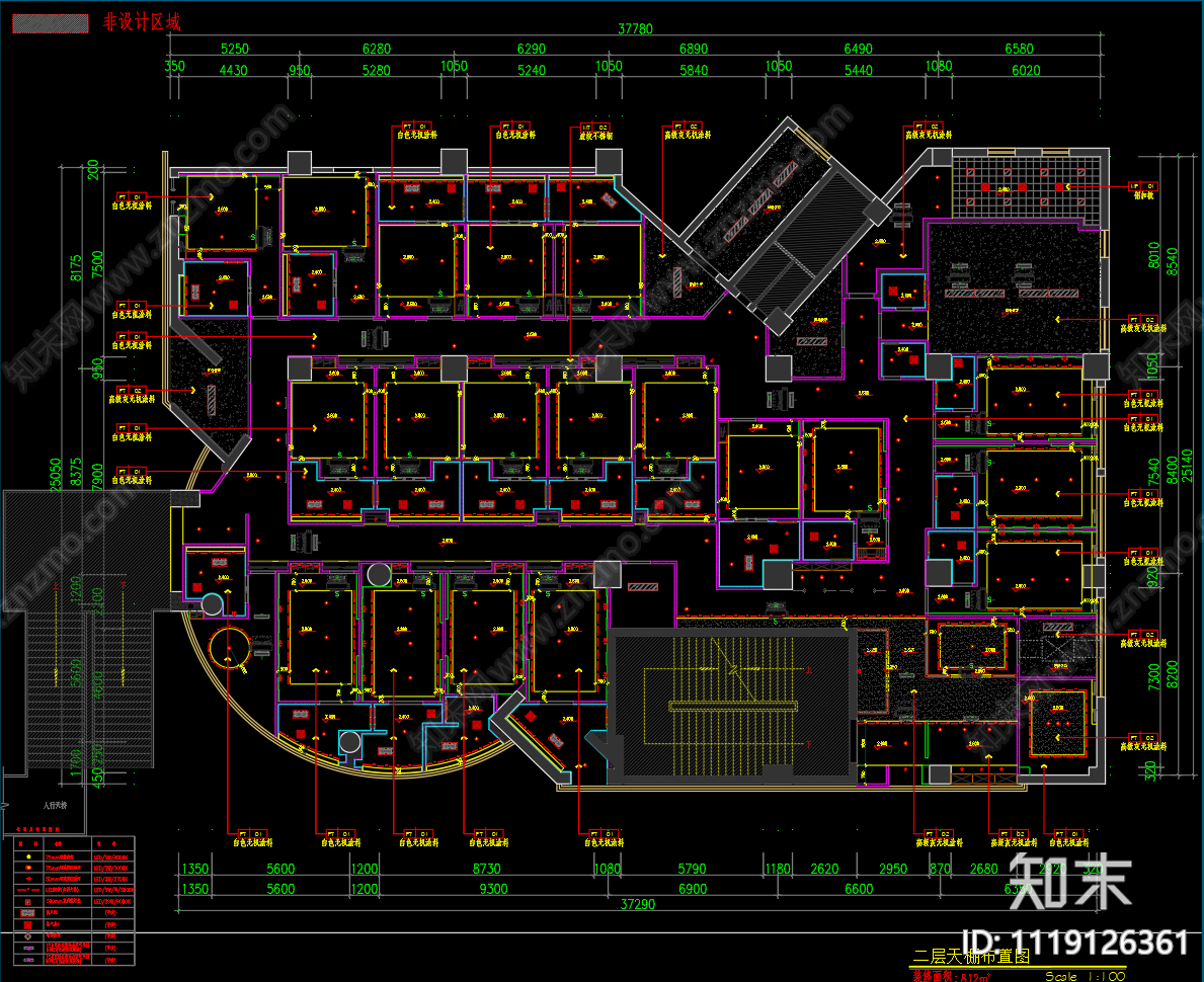 足浴养生会所全套设计施工图含效果图cad施工图下载【ID:1119126361】