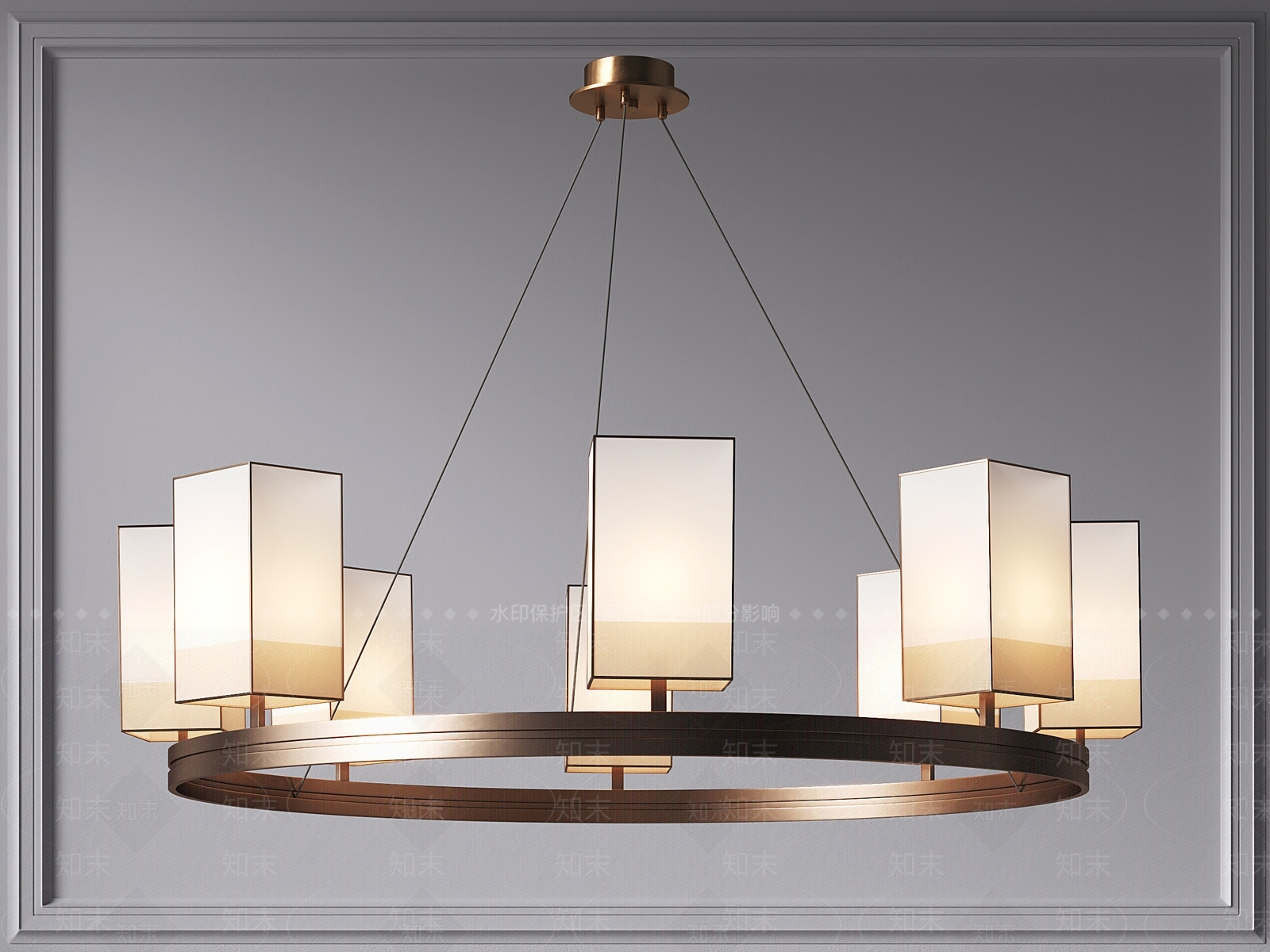 新中式吊灯3D模型下载【ID:1119132782】