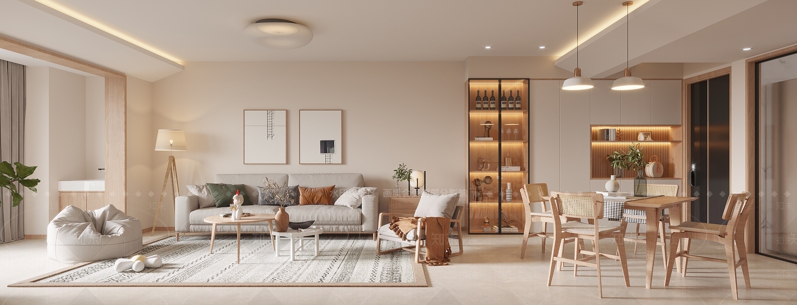 北欧风客餐厅3D模型下载【ID:1119143132】