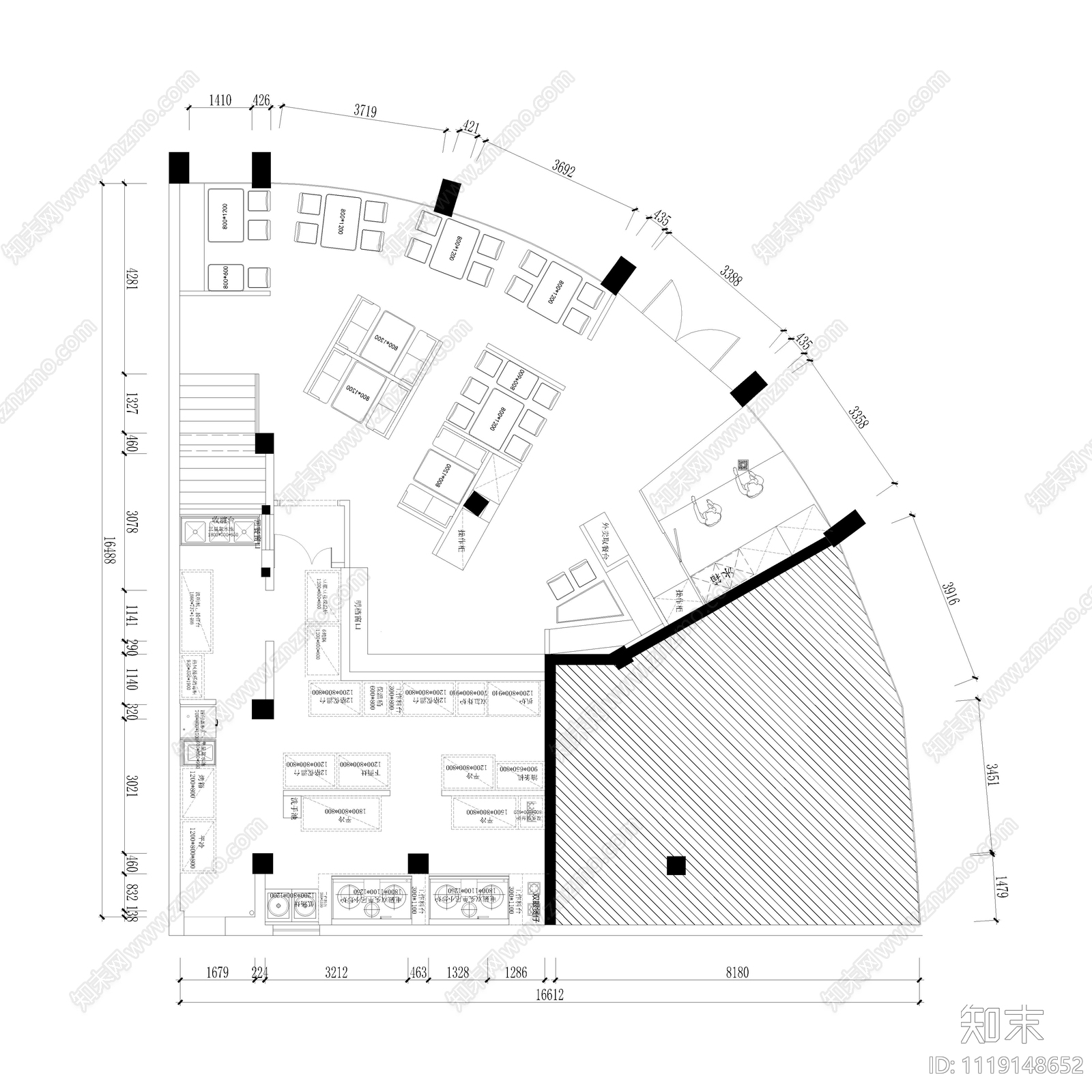 快餐店设计平面图施工图施工图下载【ID:1119148652】