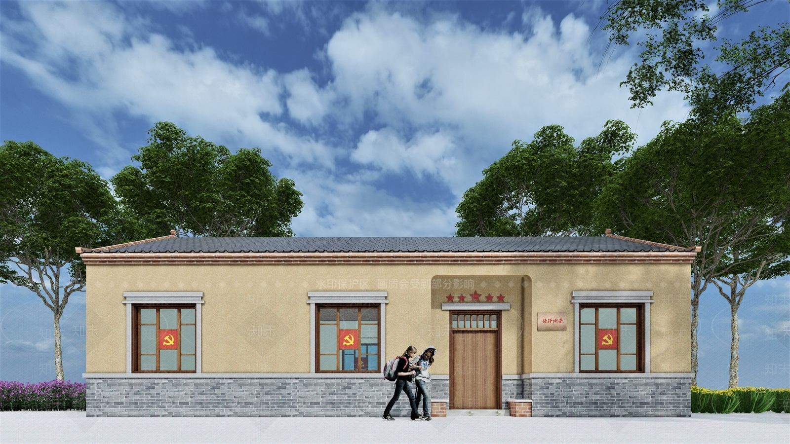 中式乡村民房SU模型下载【ID:1119149006】