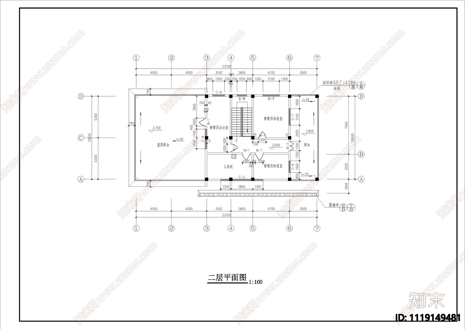 新中式垃圾站公厕公共卫生间建筑cad施工图下载【ID:1119149481】