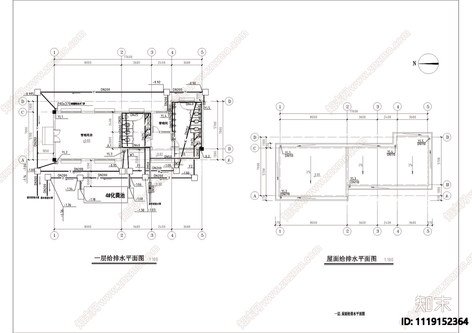 公厕建筑结构给排水设计详图施工图cad施工图下载【ID:1119152364】