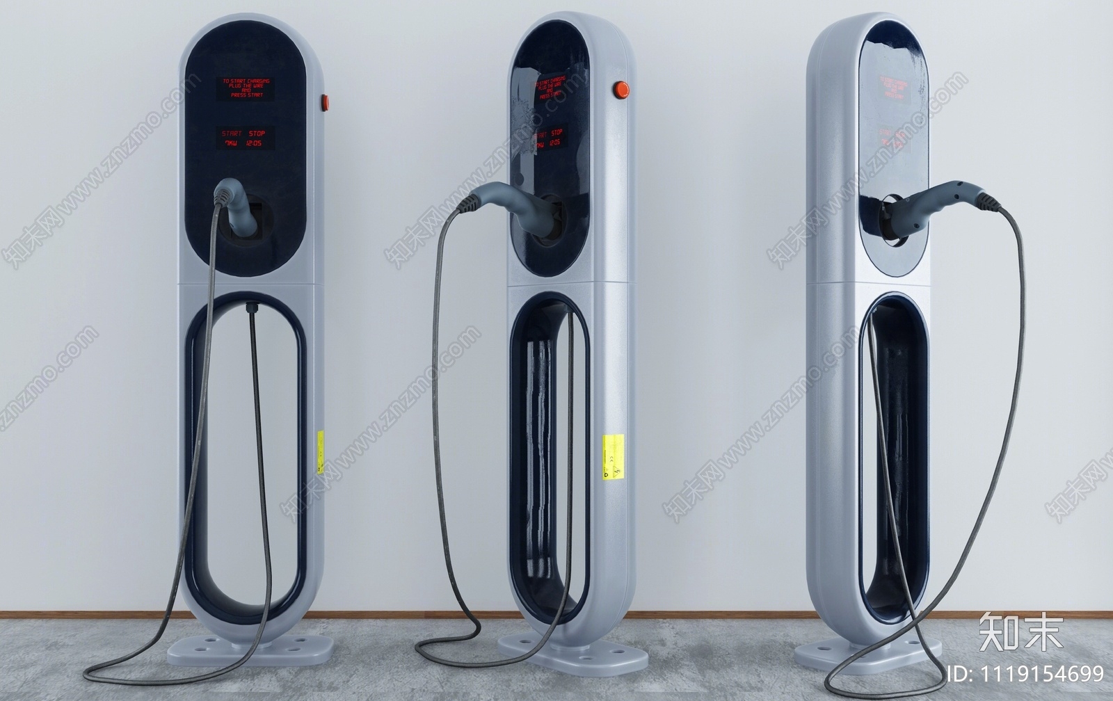 新能源汽车充电桩3D模型下载【ID:1119154699】