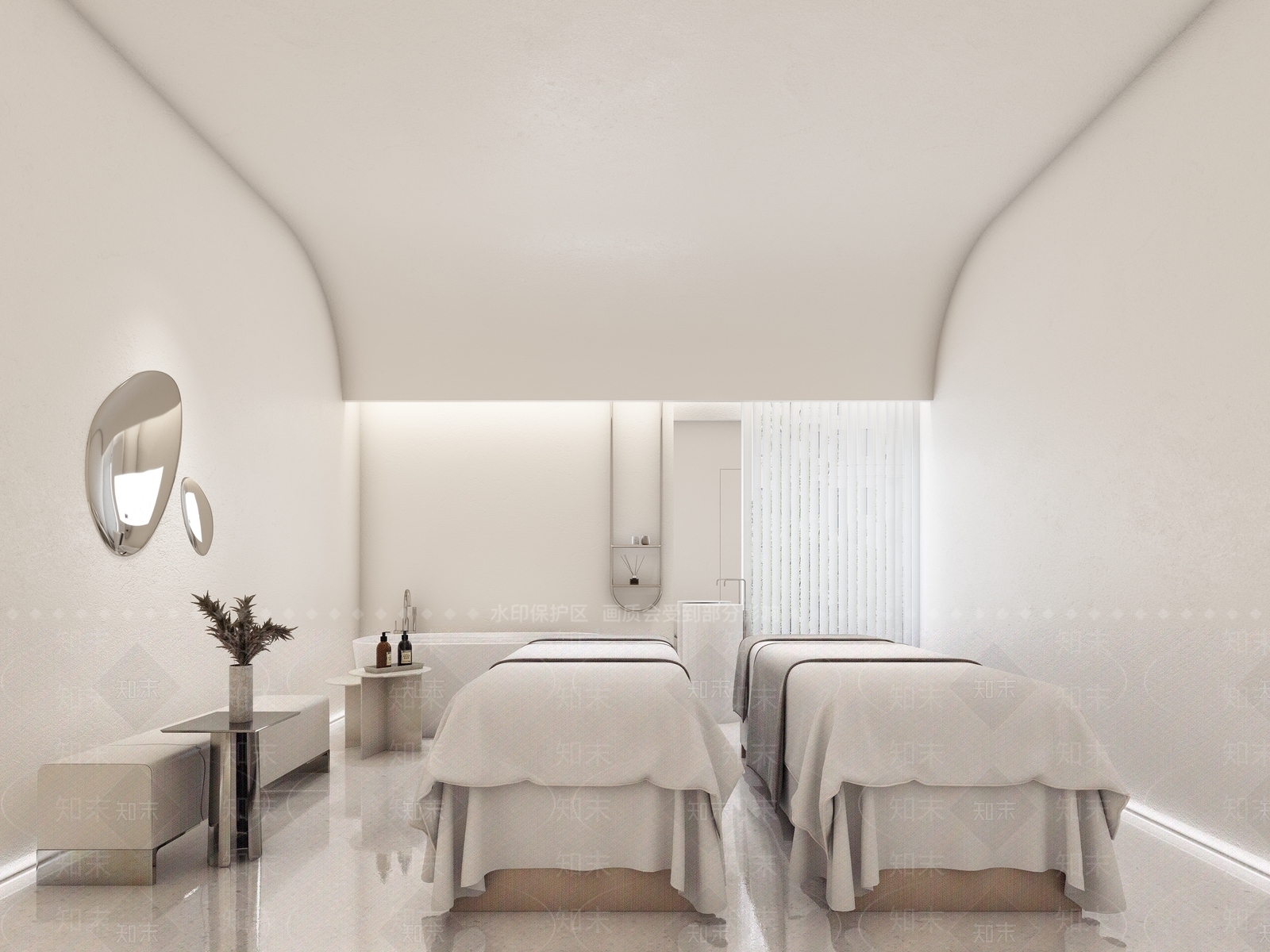 现代SPA双人床美容院包间3D模型下载【ID:1119155593】