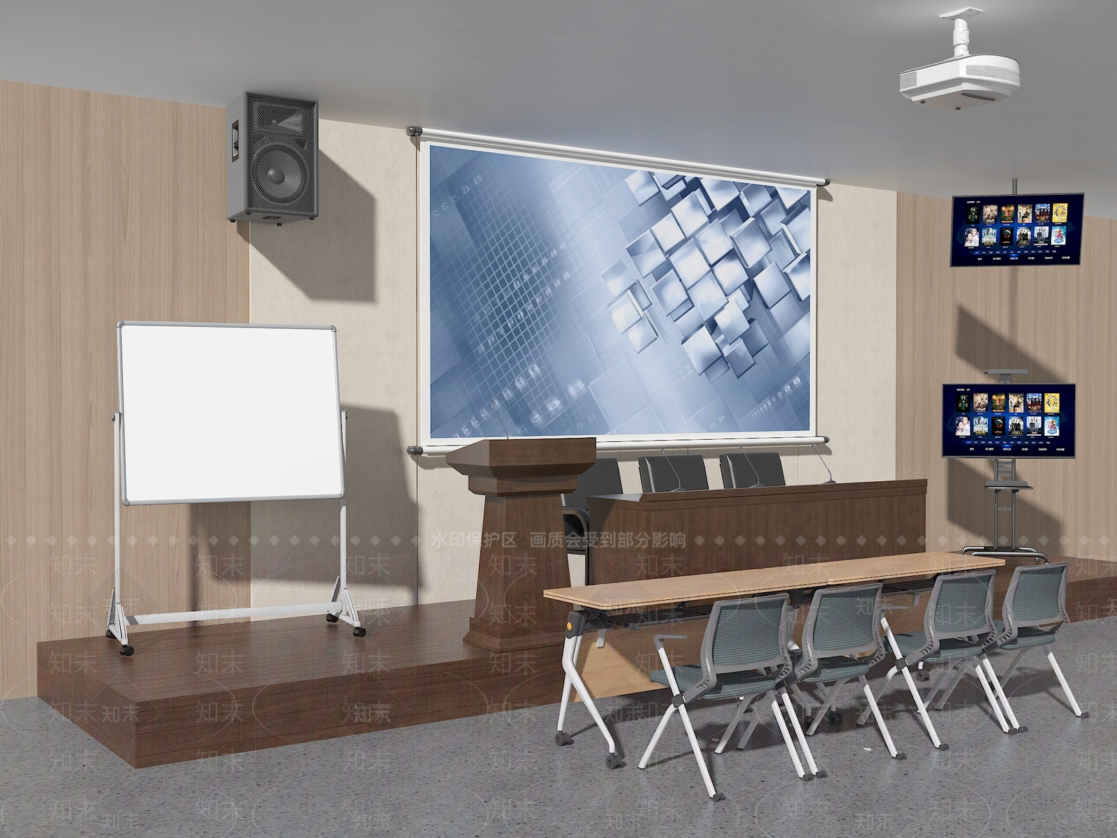 现代会议室家具组合3D模型下载【ID:1119161415】