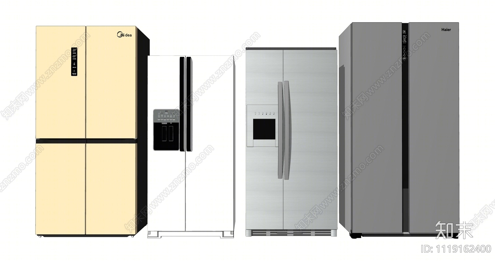 现代冰箱冰柜SU模型下载【ID:1119162400】