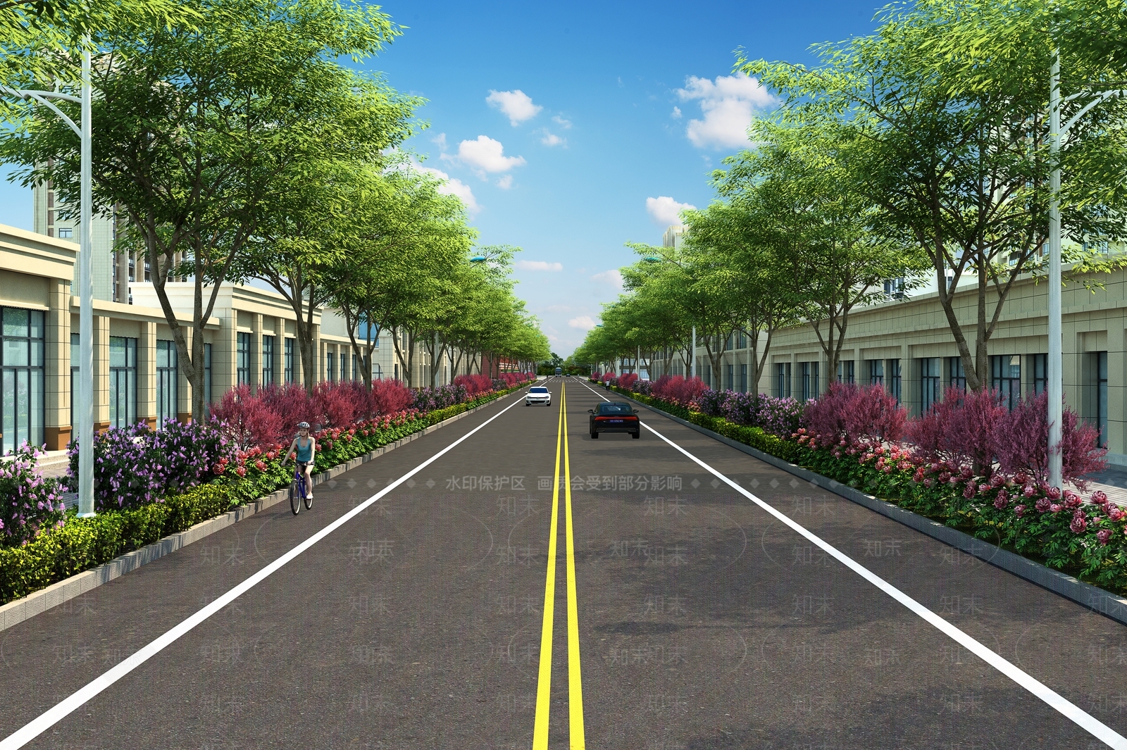 现代道路绿化3D模型下载【ID:1119223052】