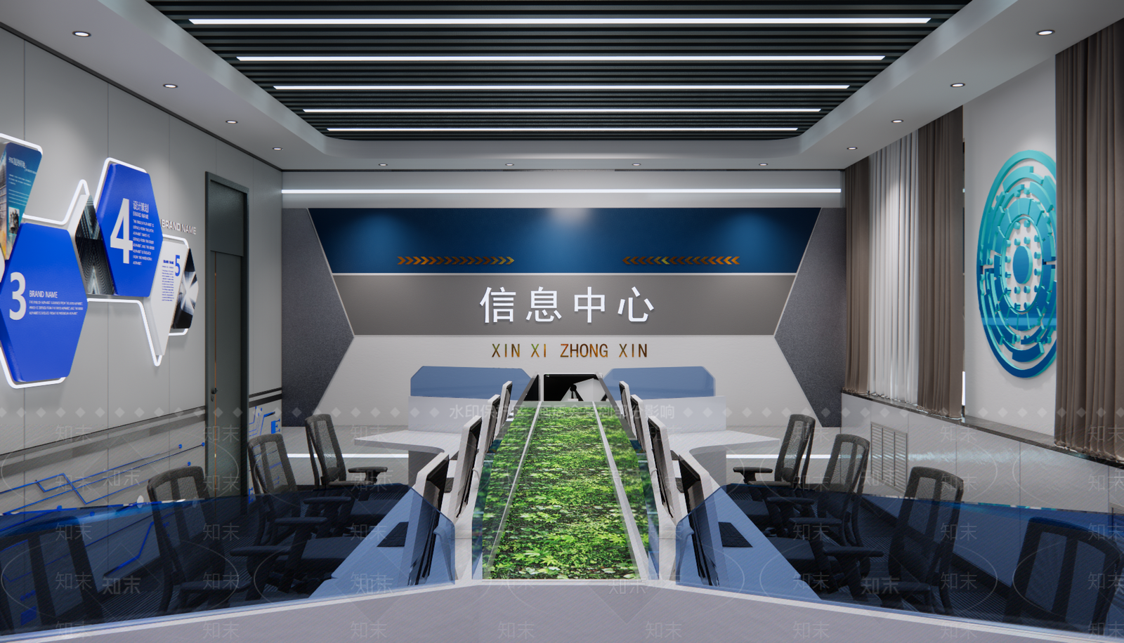 现代监控大厅SU模型下载【ID:1119226810】
