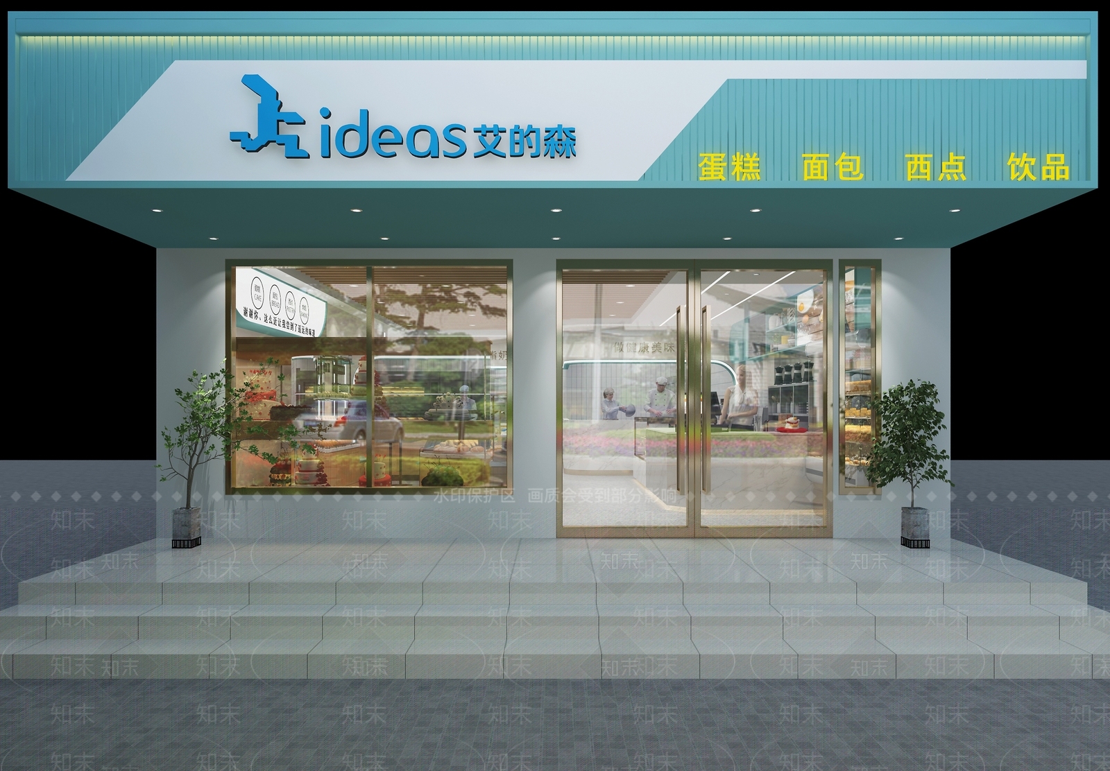 现代甜品面包房3D模型下载【ID:1119233805】