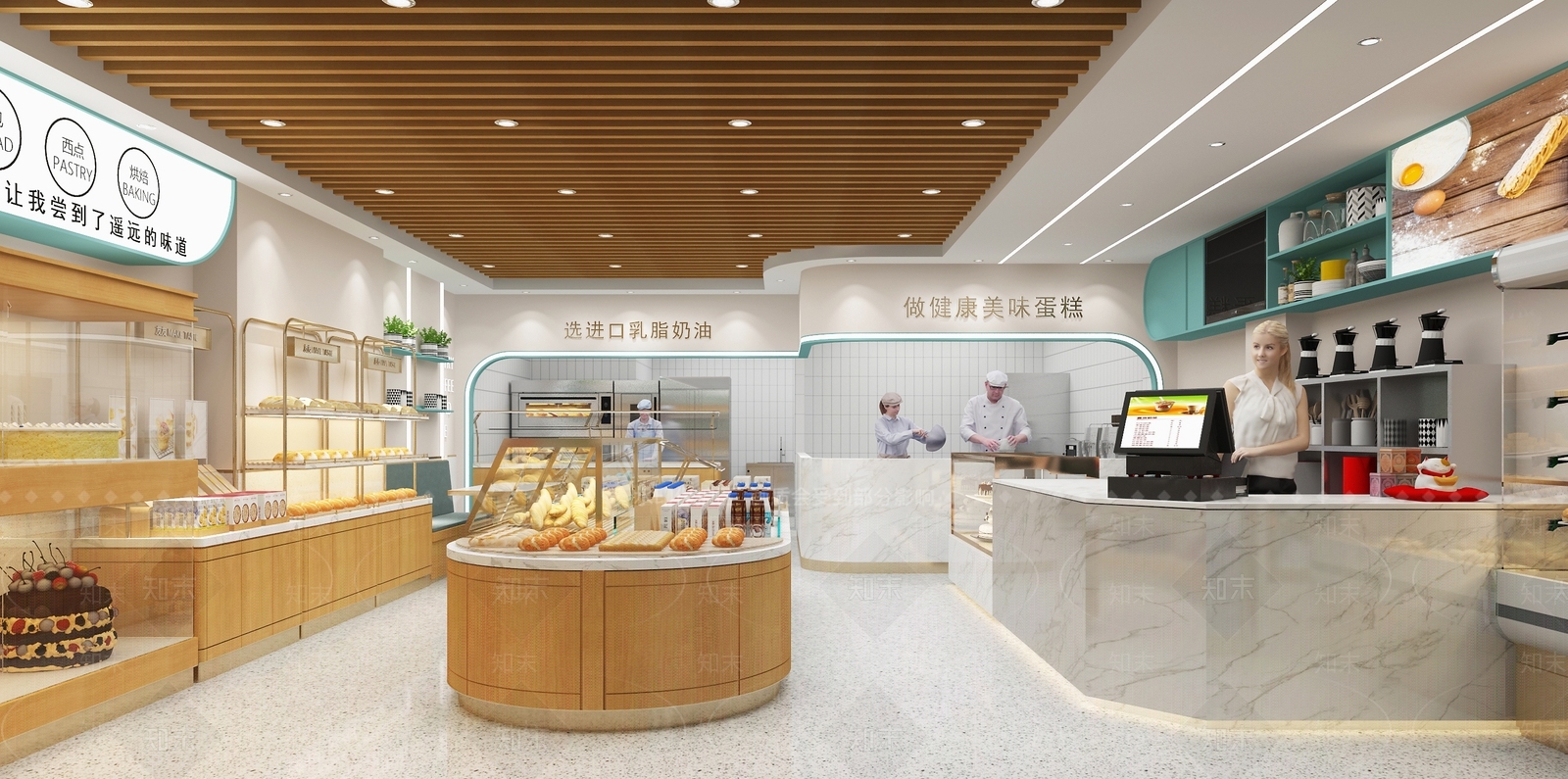 现代甜品面包房3D模型下载【ID:1119233805】