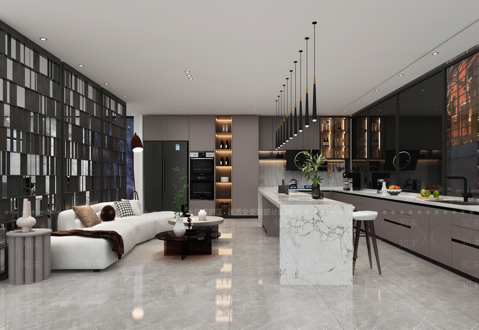 现代瓷砖展厅3D模型下载【ID:1119385845】