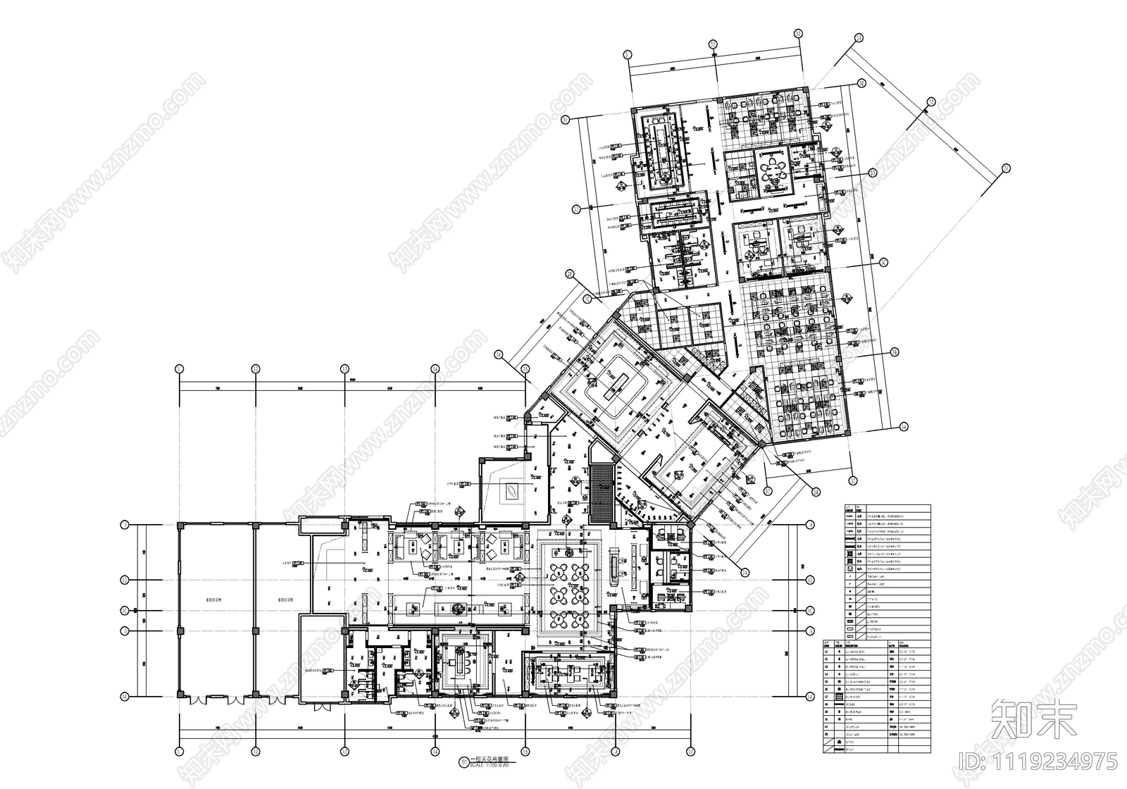 1800㎡新中式销售中心CAD施工图cad施工图下载【ID:1119234975】