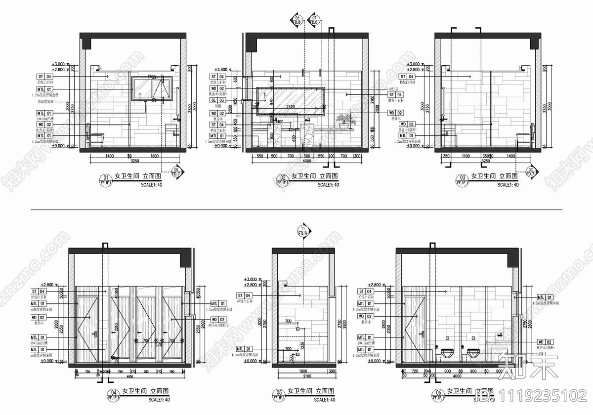 900㎡售楼处销售中心CAD施工图cad施工图下载【ID:1119235102】