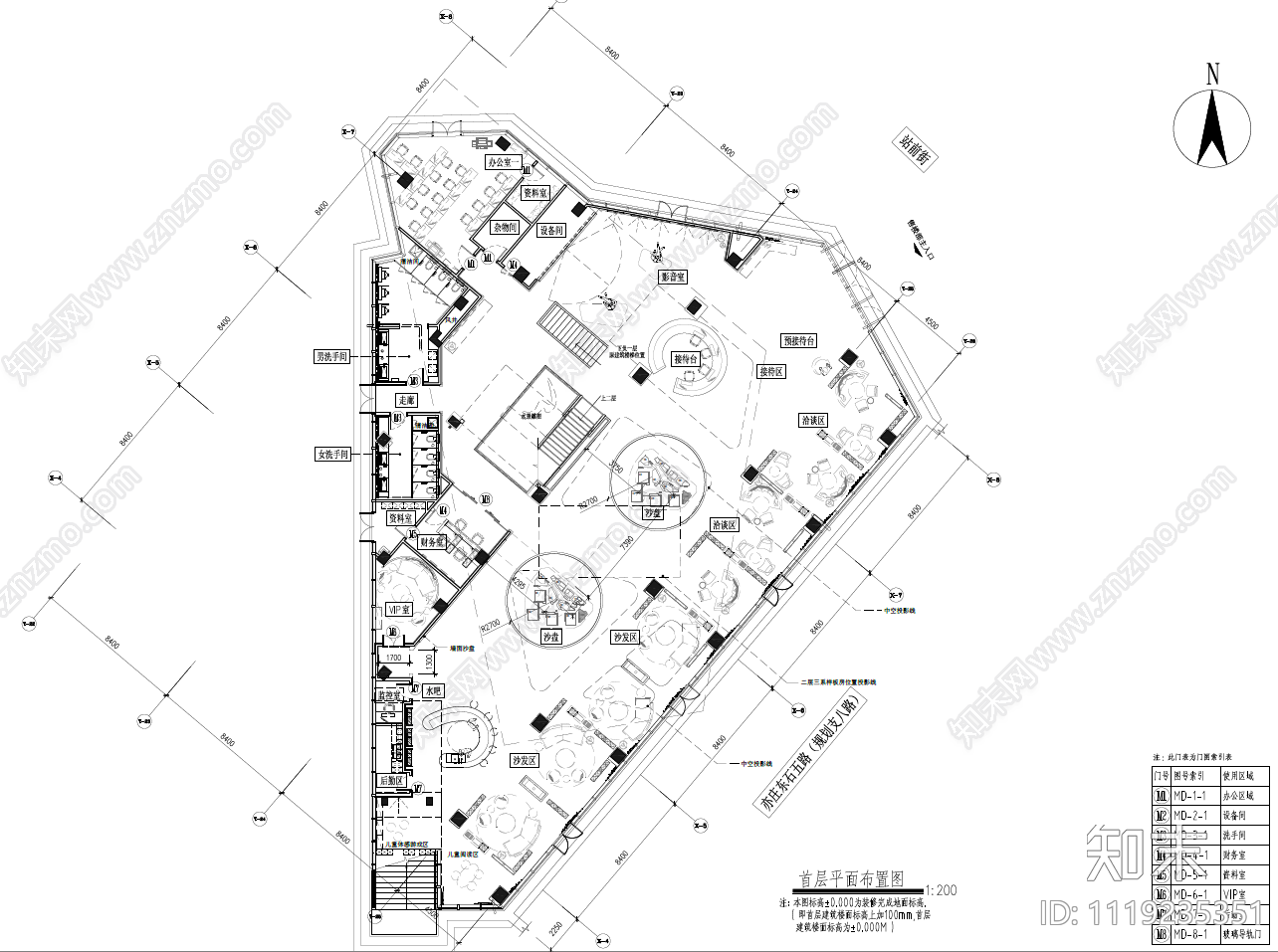 万科售楼处CAD全套施工图cad施工图下载【ID:1119235351】