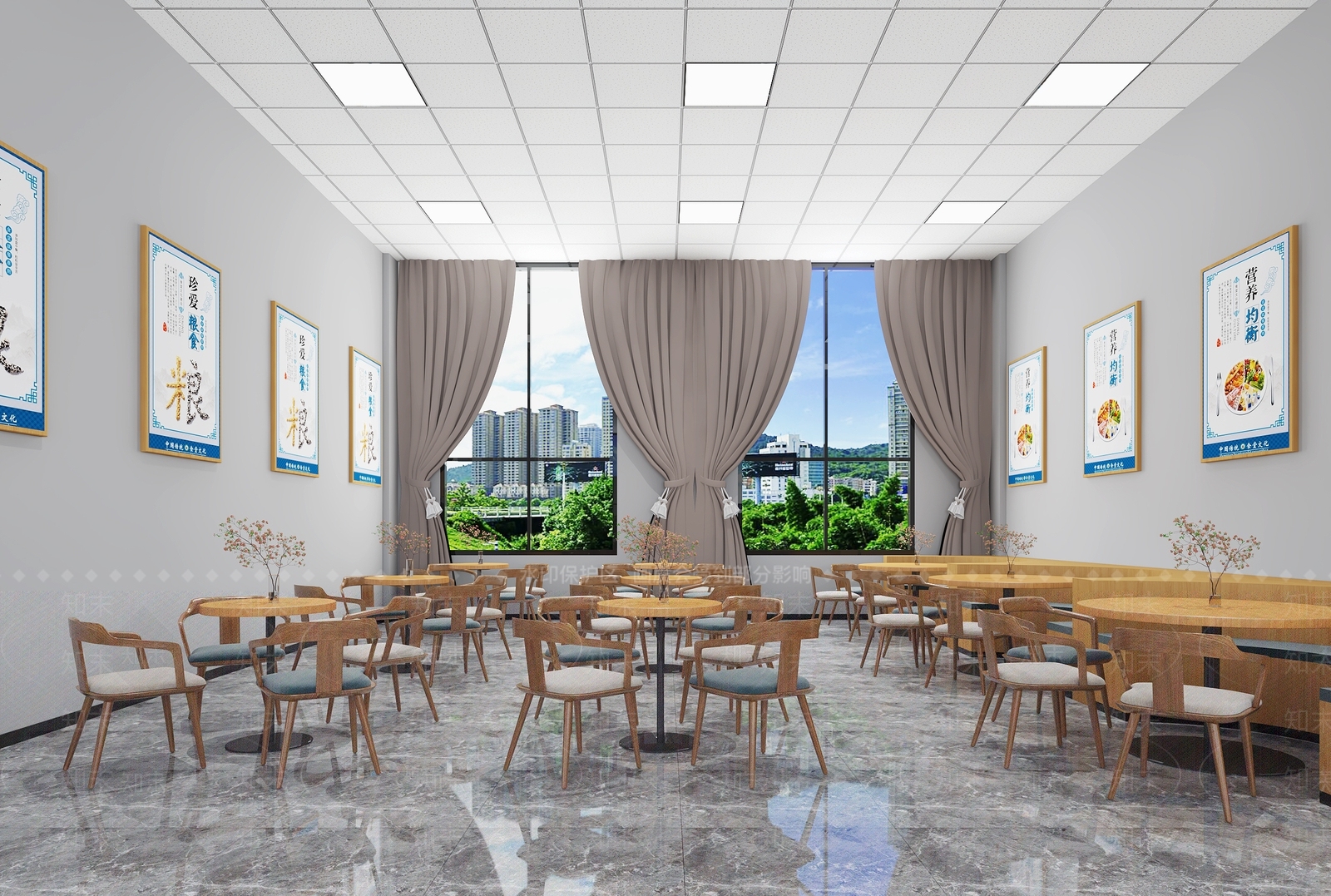 现代食堂3D模型下载【ID:1119238846】