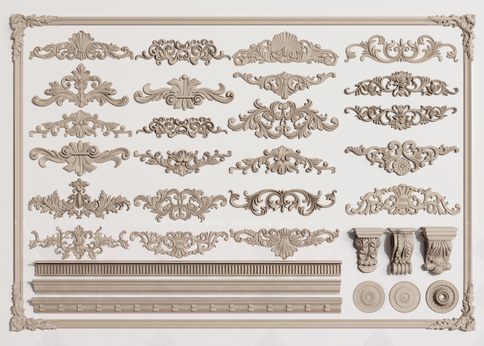 欧式石膏雕花SU模型下载【ID:1119244182】