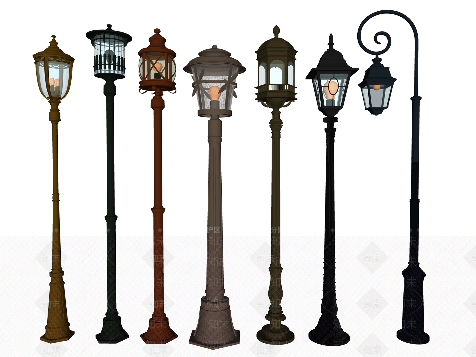 欧式路灯SU模型下载【ID:1119268683】