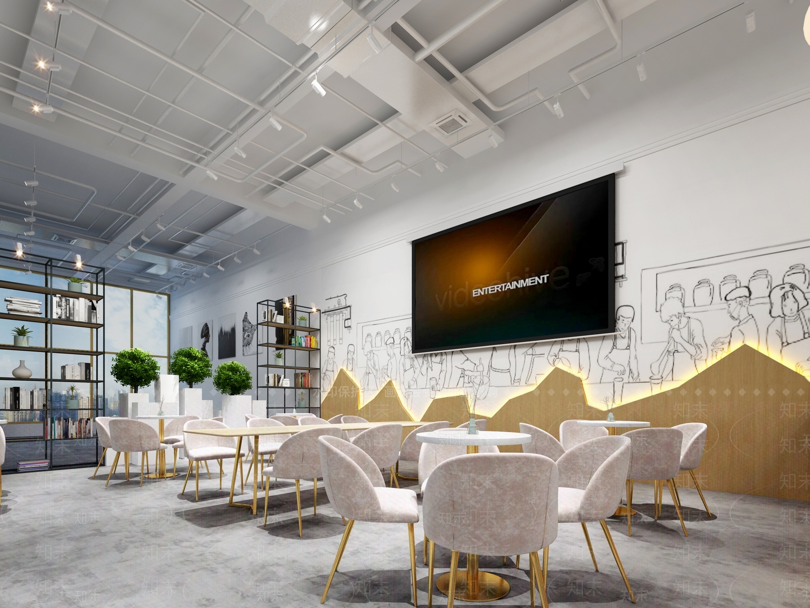 现代奶茶店3D模型下载【ID:1119291165】