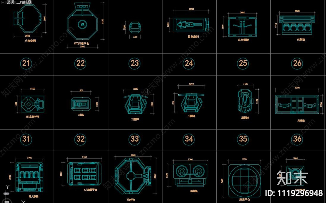 VR产品模型CAD图库施工图下载【ID:1119296948】