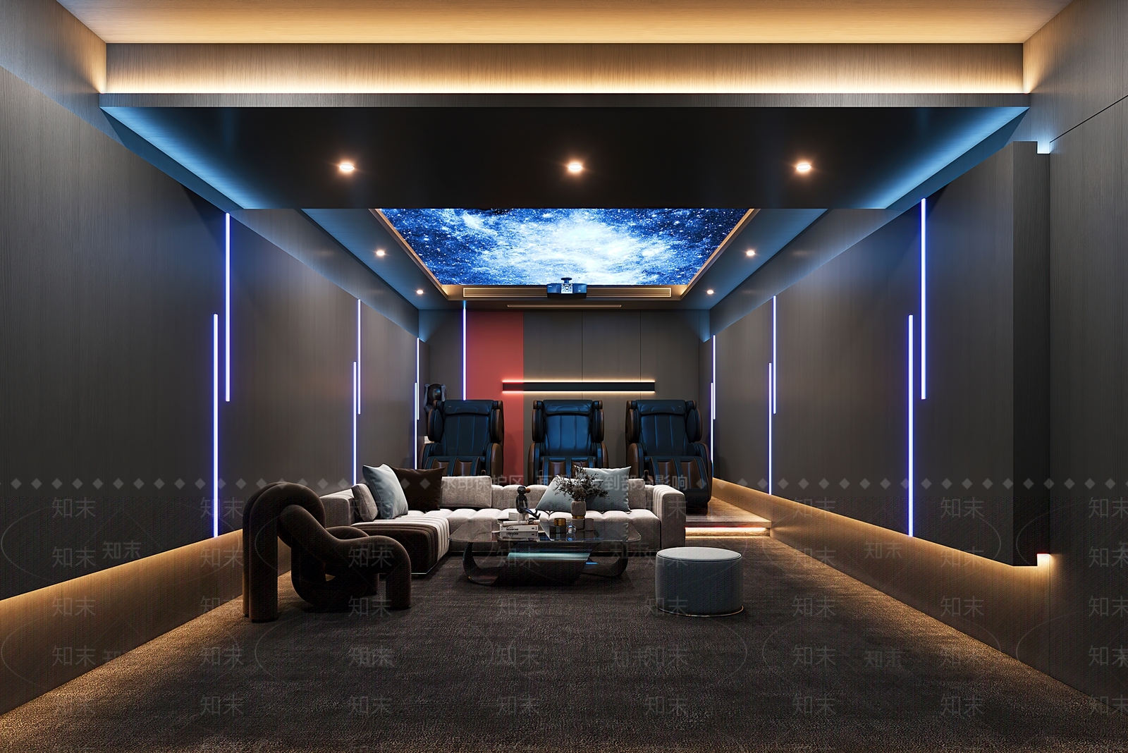 现代家居影音室3D模型下载【ID:1119300307】