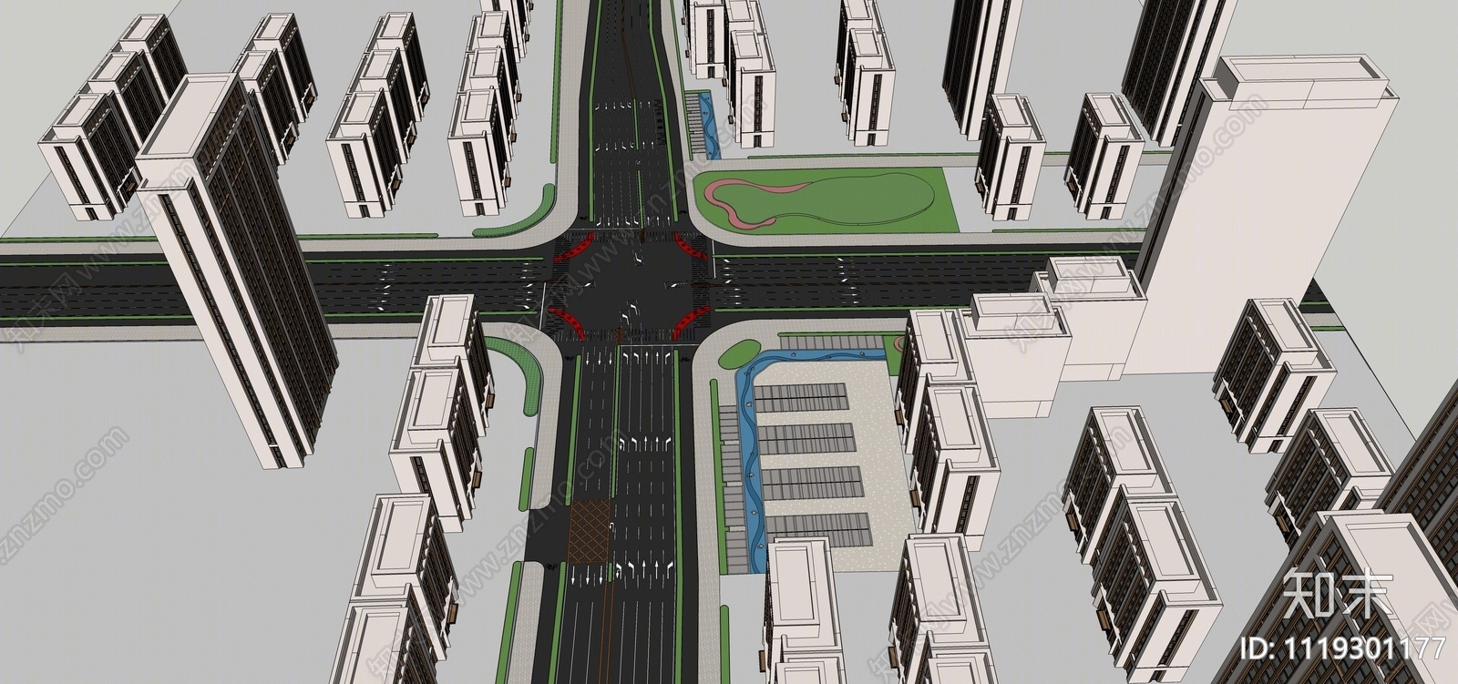 现代道路SU模型下载【ID:1119301177】