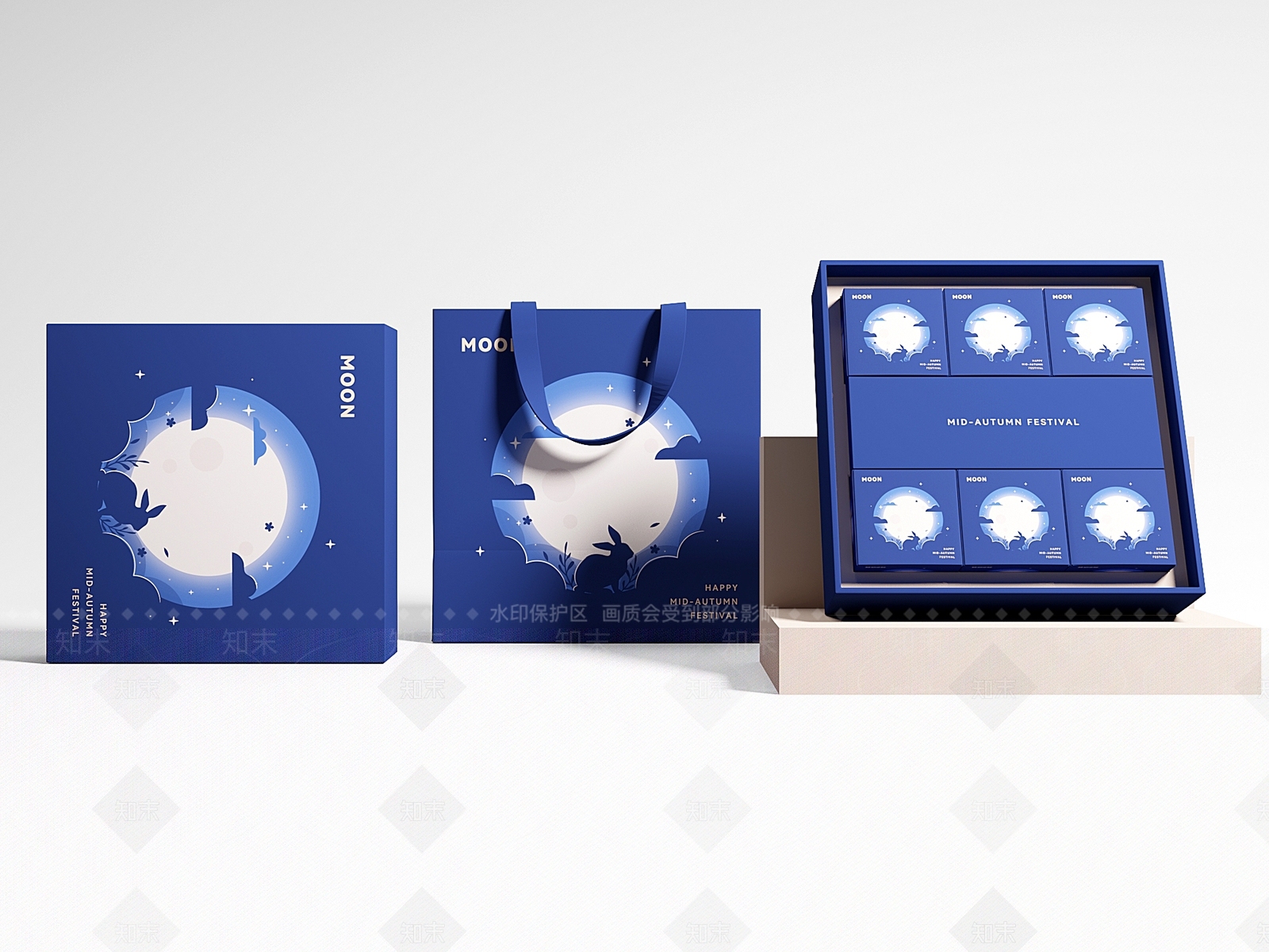 现代月饼包装盒3D模型下载【ID:1119304177】