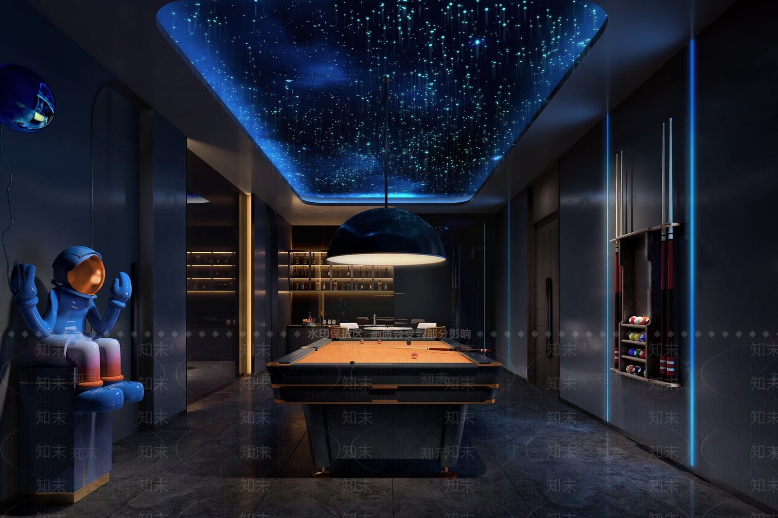 现代台球室3D模型下载【ID:1119305748】