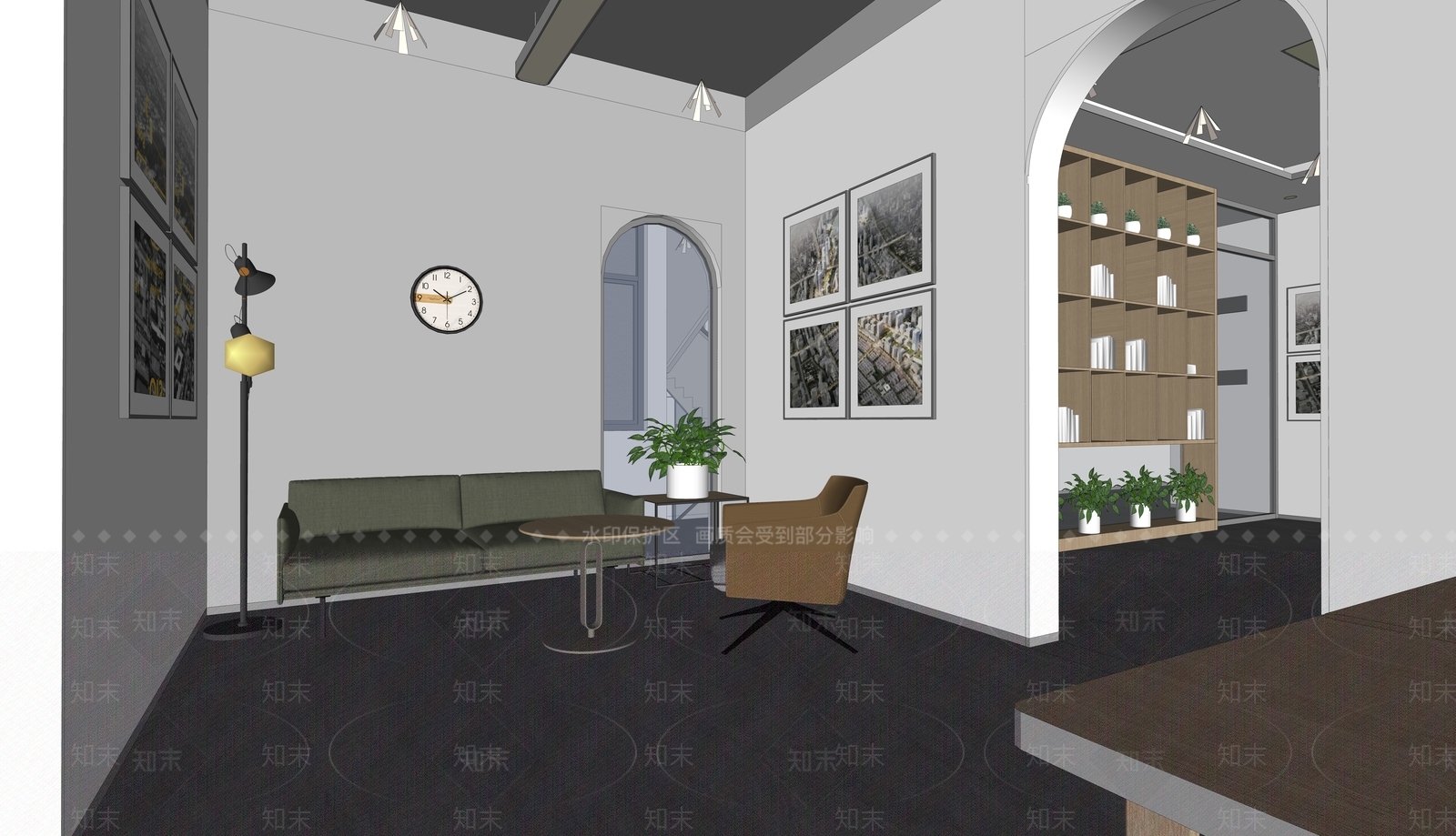 现代休息区SU模型下载【ID:1119307050】