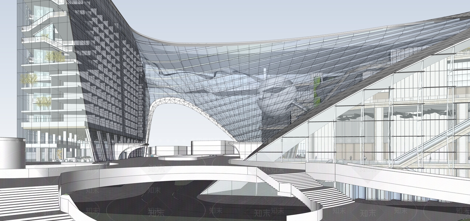 现代金融建筑SU模型下载【ID:1119316208】