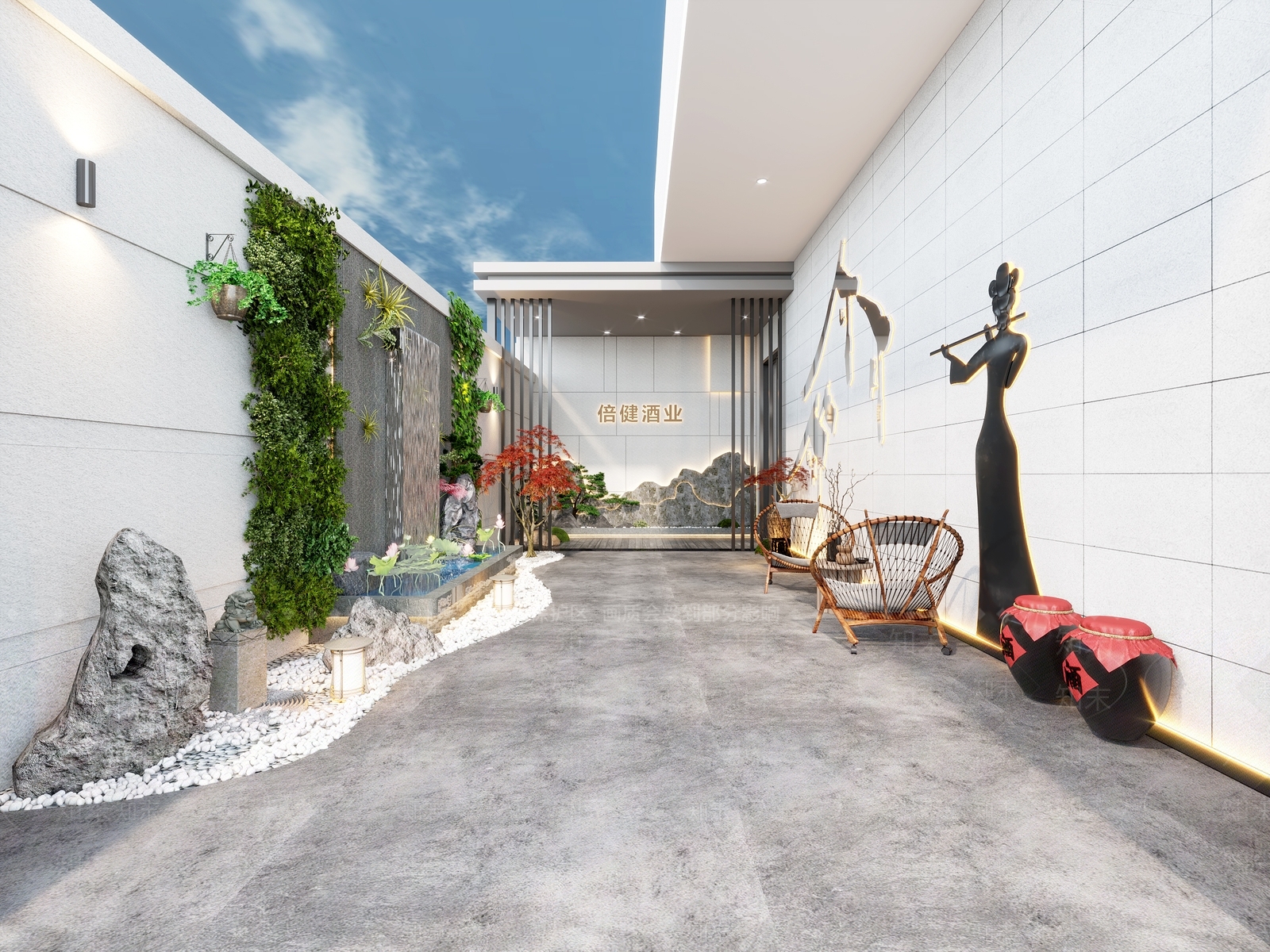 新中式入户门厅3D模型下载【ID:1119349314】