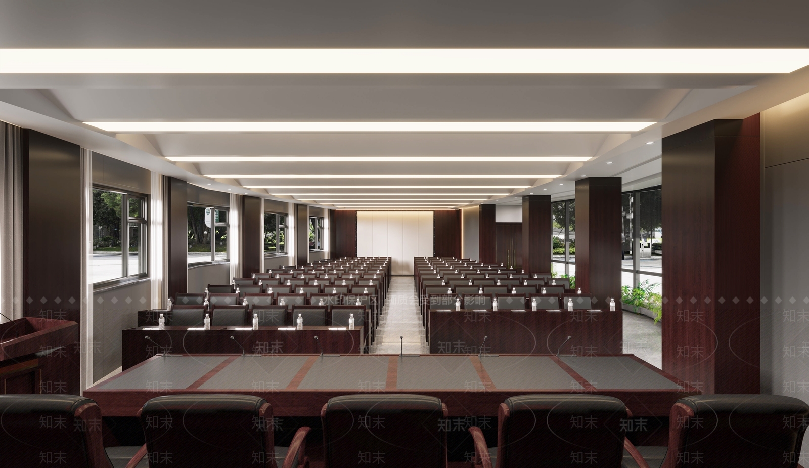 现代党建会议室3D模型下载【ID:1119346841】