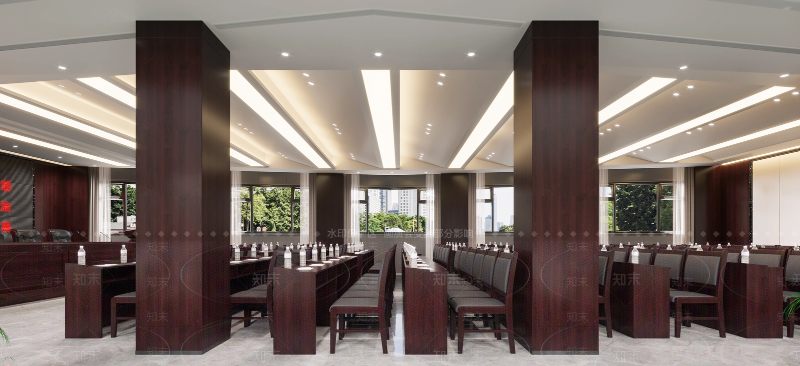 现代党建会议室3D模型下载【ID:1119346841】