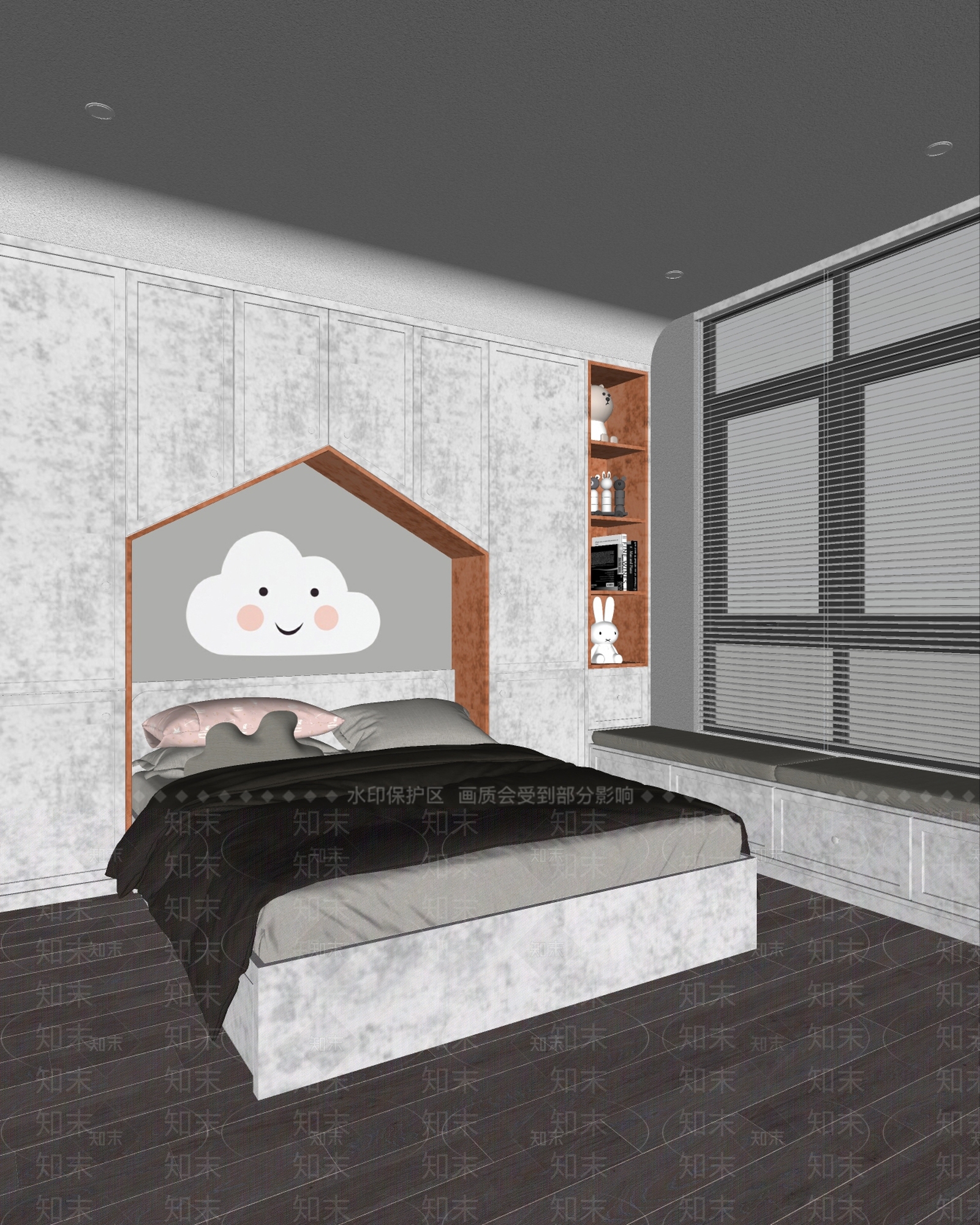 现代儿童房SU模型下载【ID:1119341632】