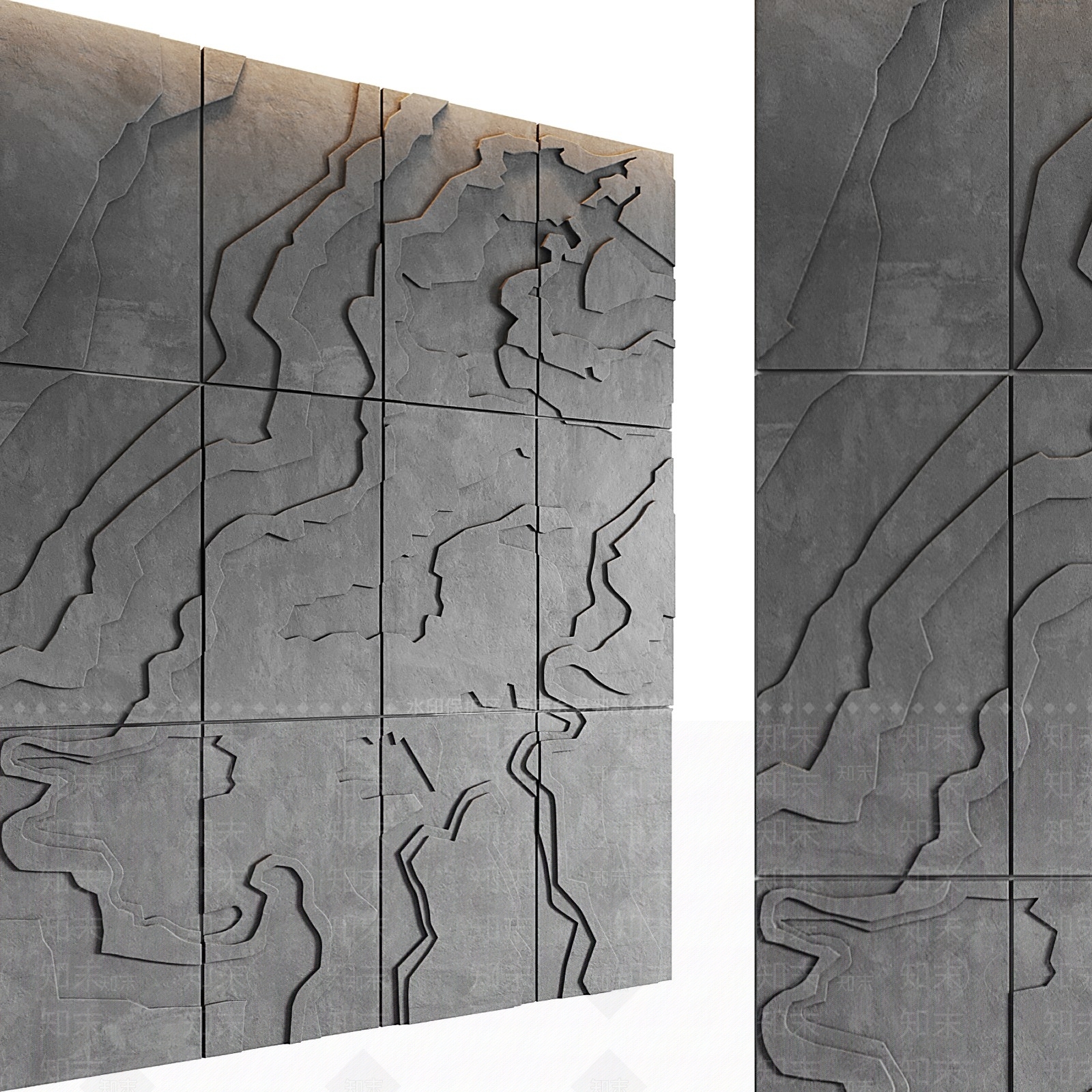 现代文化石3D模型下载【ID:1119341788】