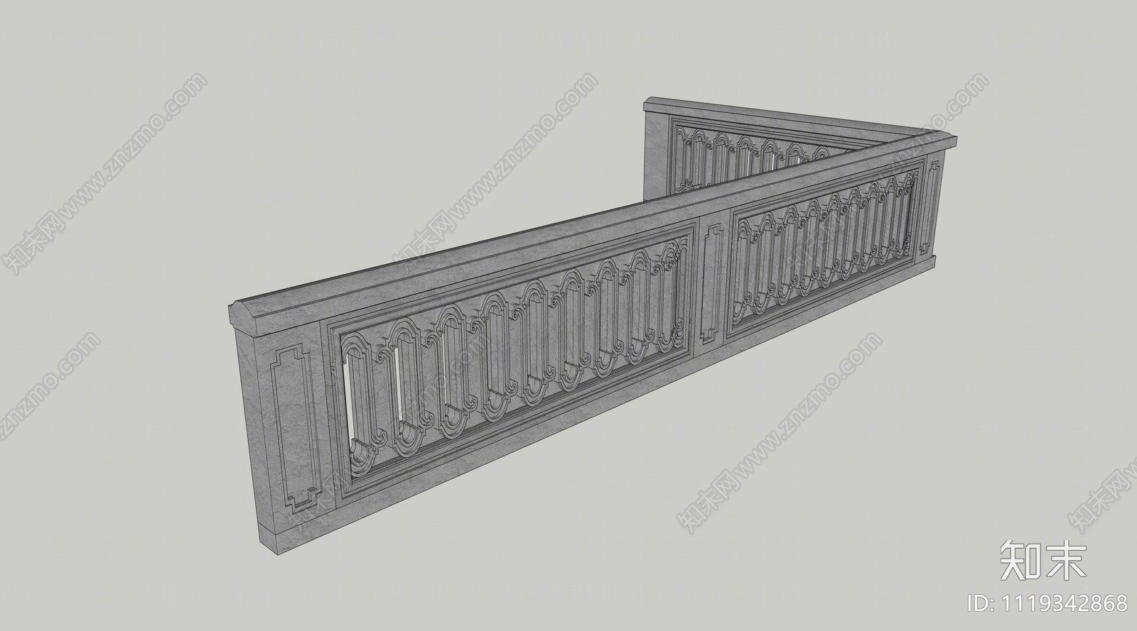 欧式石材栏杆SU模型下载【ID:1119342868】