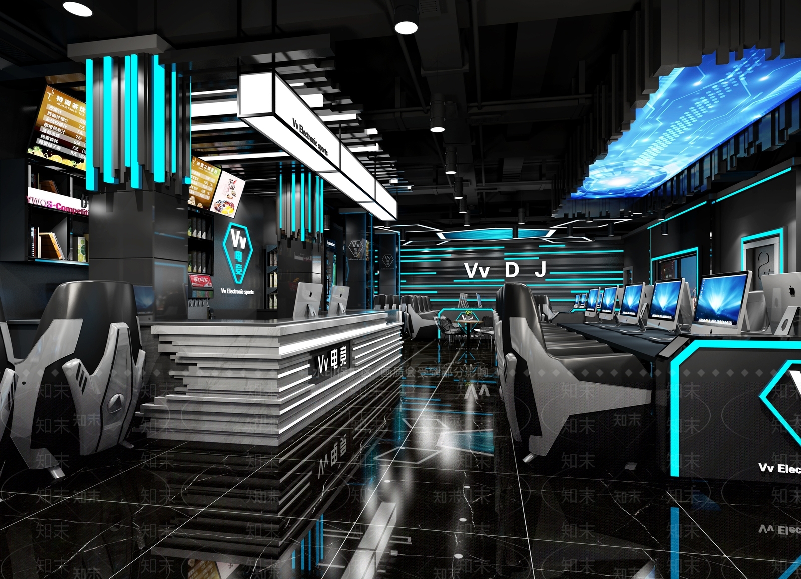 现代电竞网咖3D模型下载【ID:1119354048】