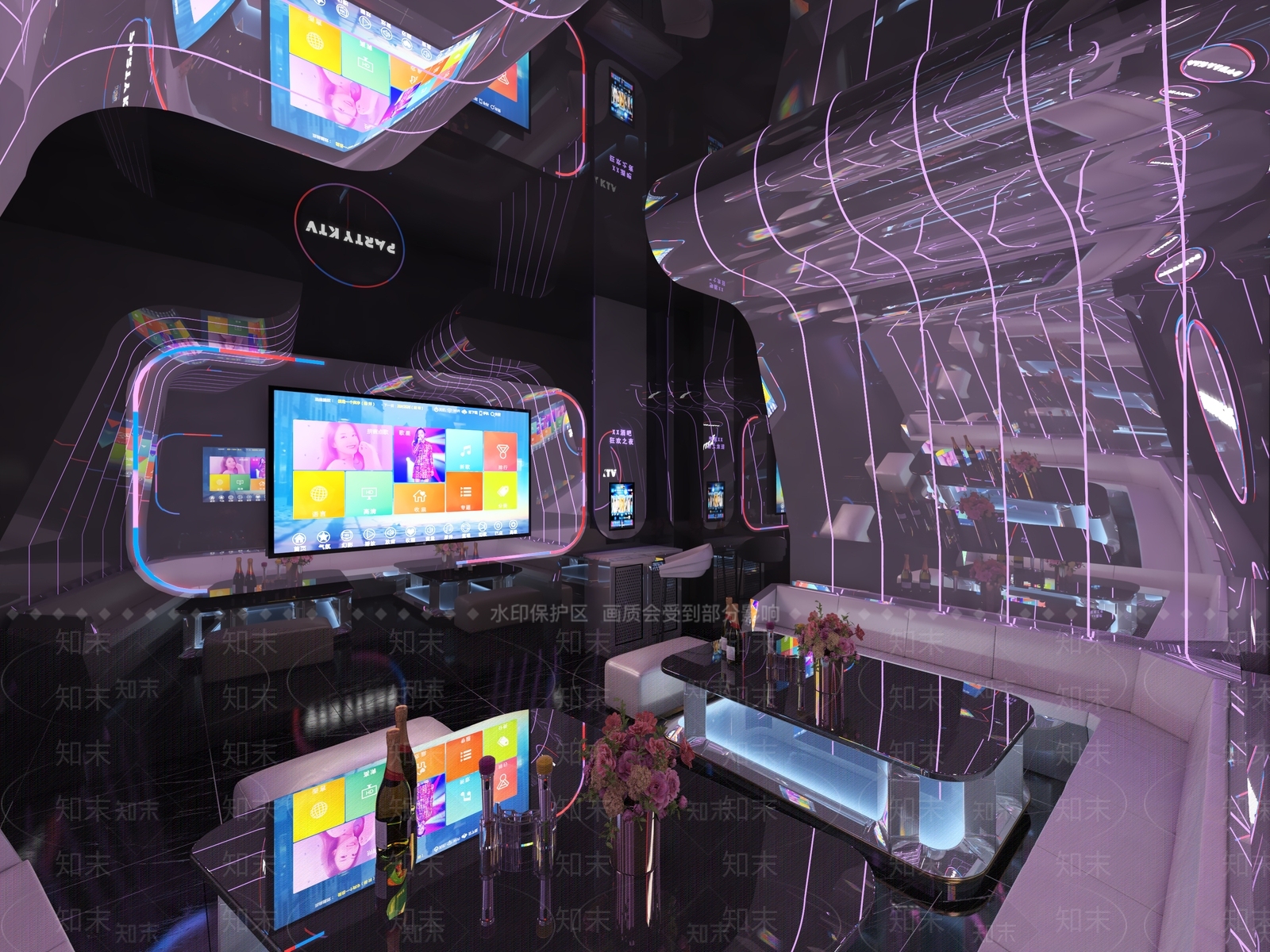 现代KTV包间3D模型下载【ID:1119354019】