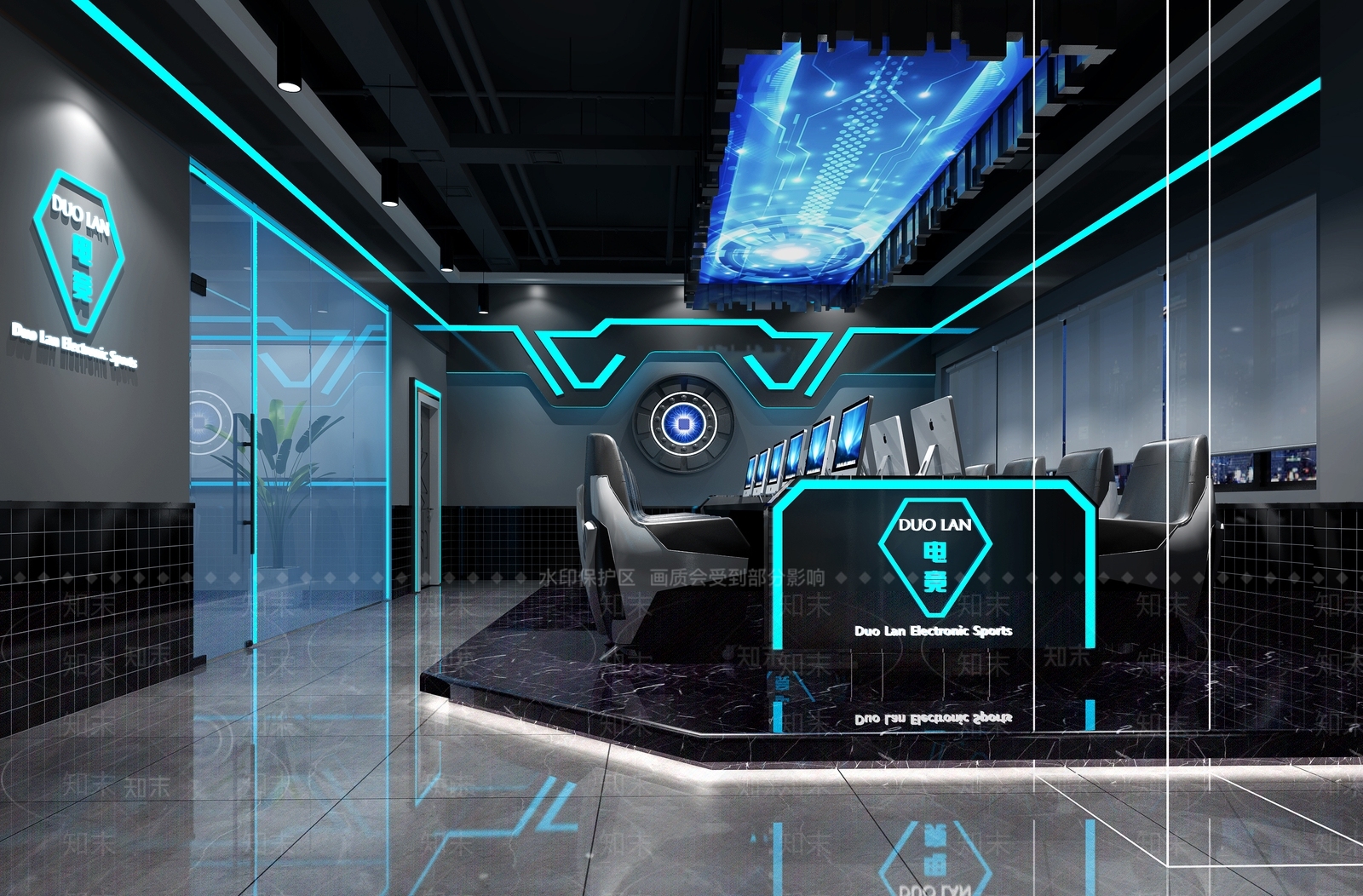 现代电竞网咖3D模型下载【ID:1119354456】