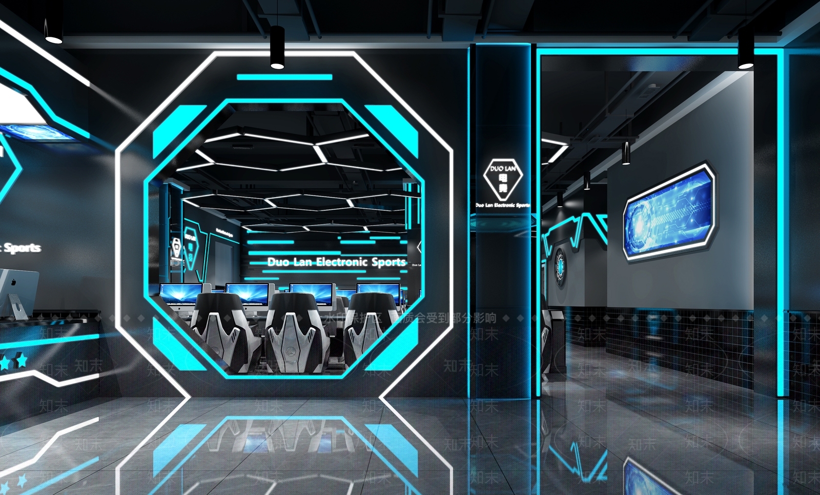 现代电竞网咖3D模型下载【ID:1119354526】