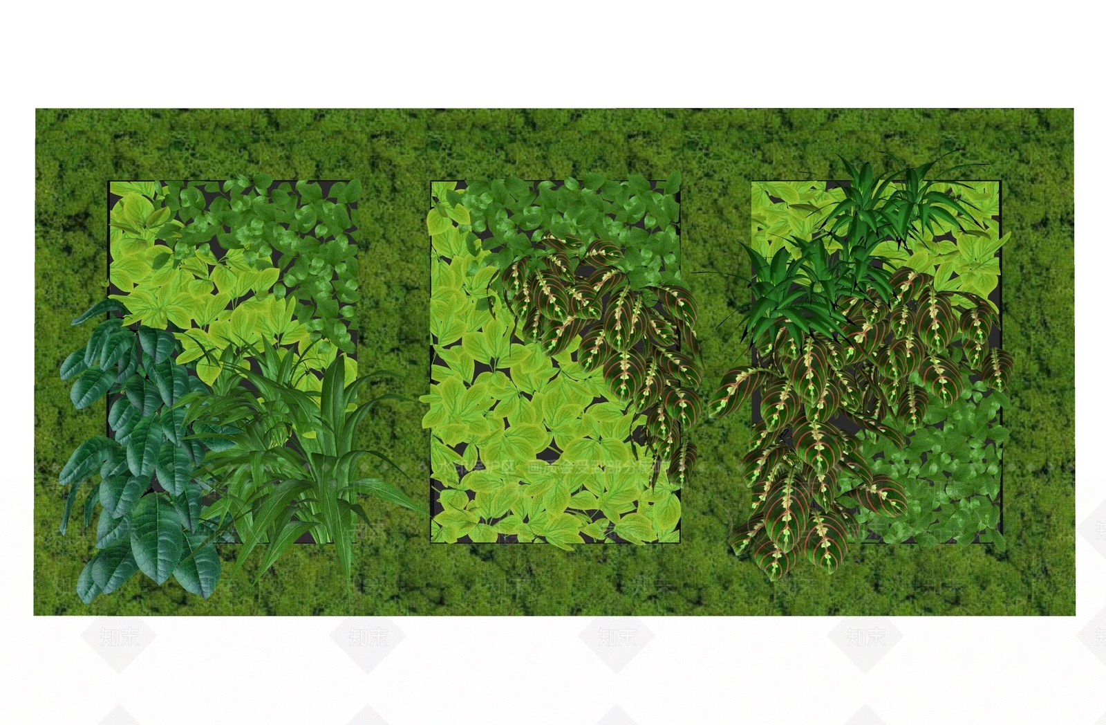现代绿植墙SU模型下载【ID:1119360750】