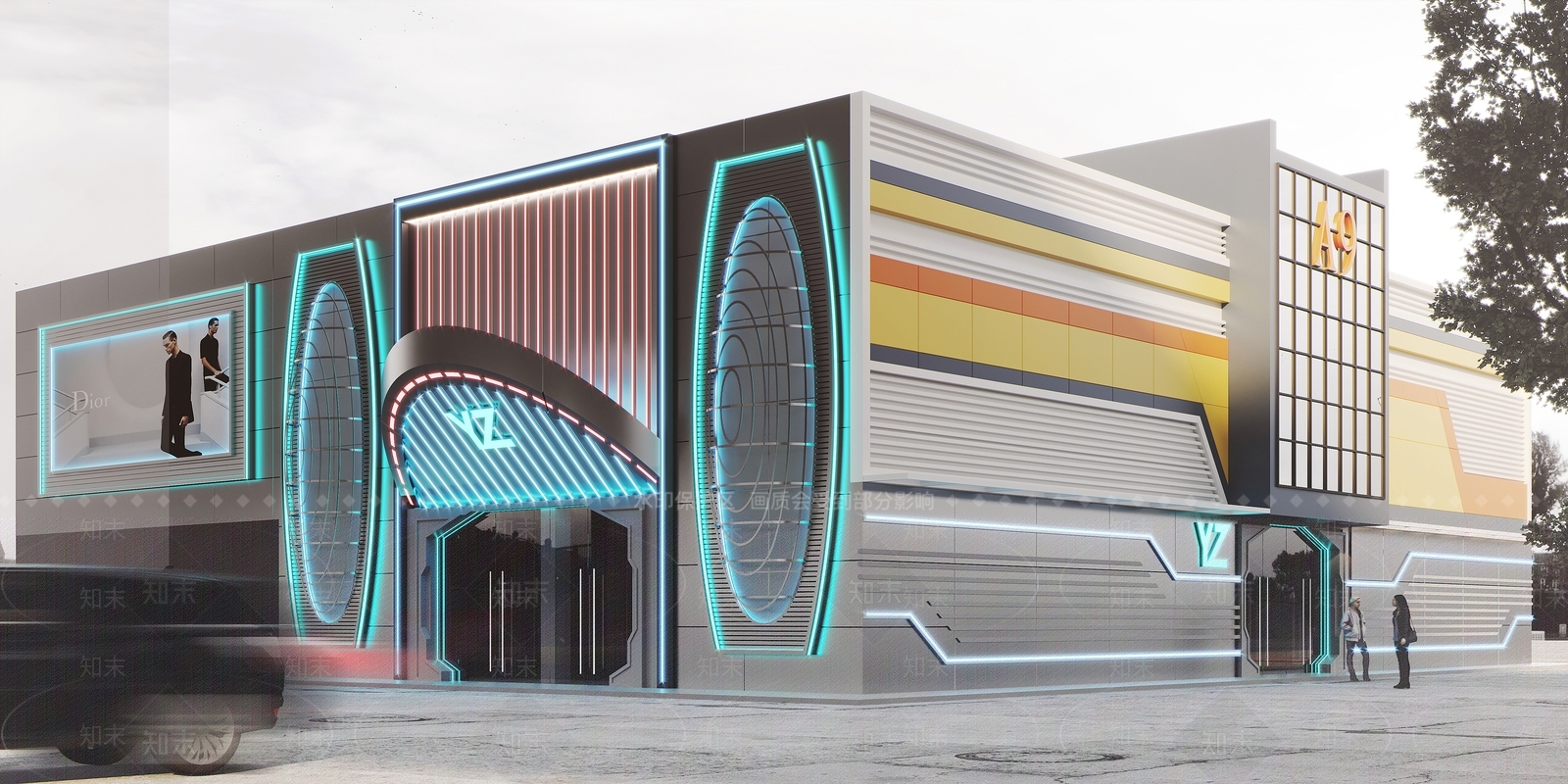 现代商业建筑外立面SU模型下载【ID:1119362604】