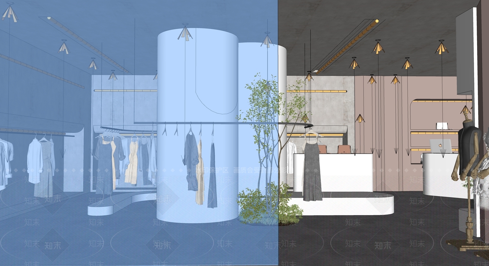 现代风格服装店SU模型下载【ID:1119363808】